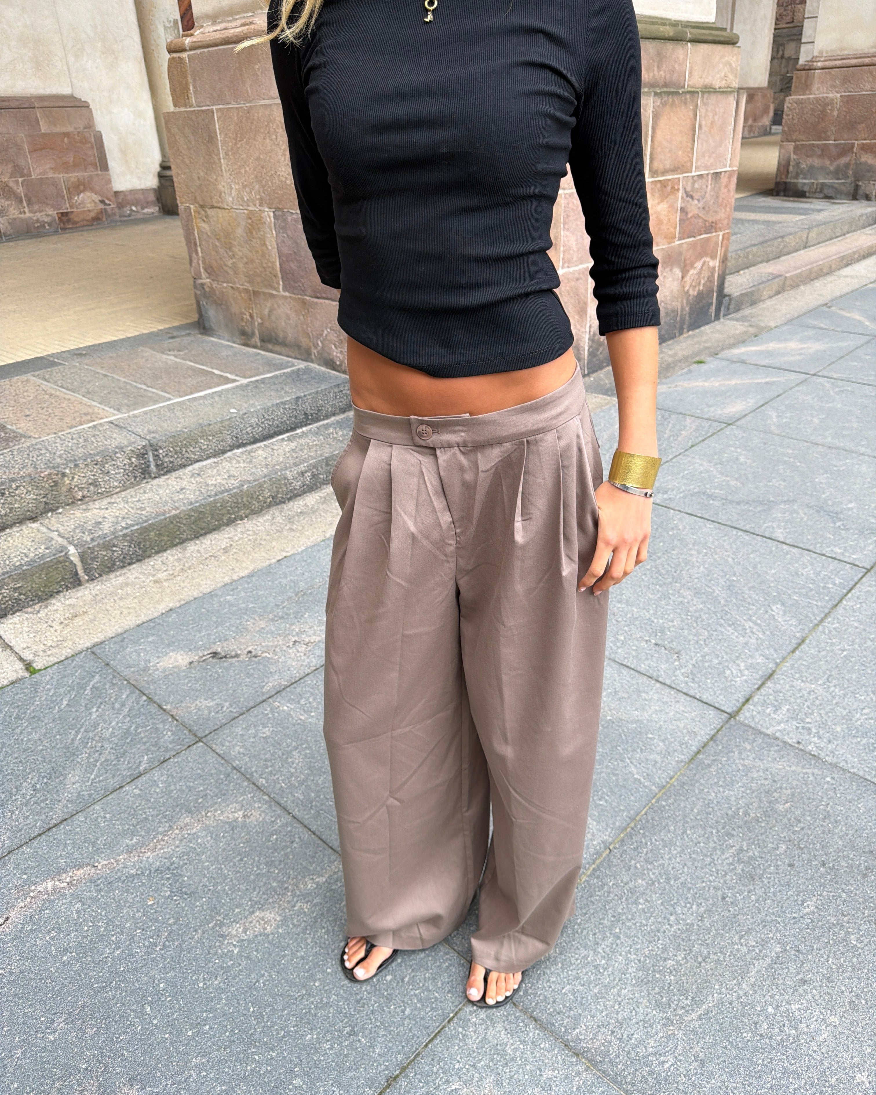 AGNES BAGGYSUIT PANT - LIGHT BROWN - Dinvintageshop