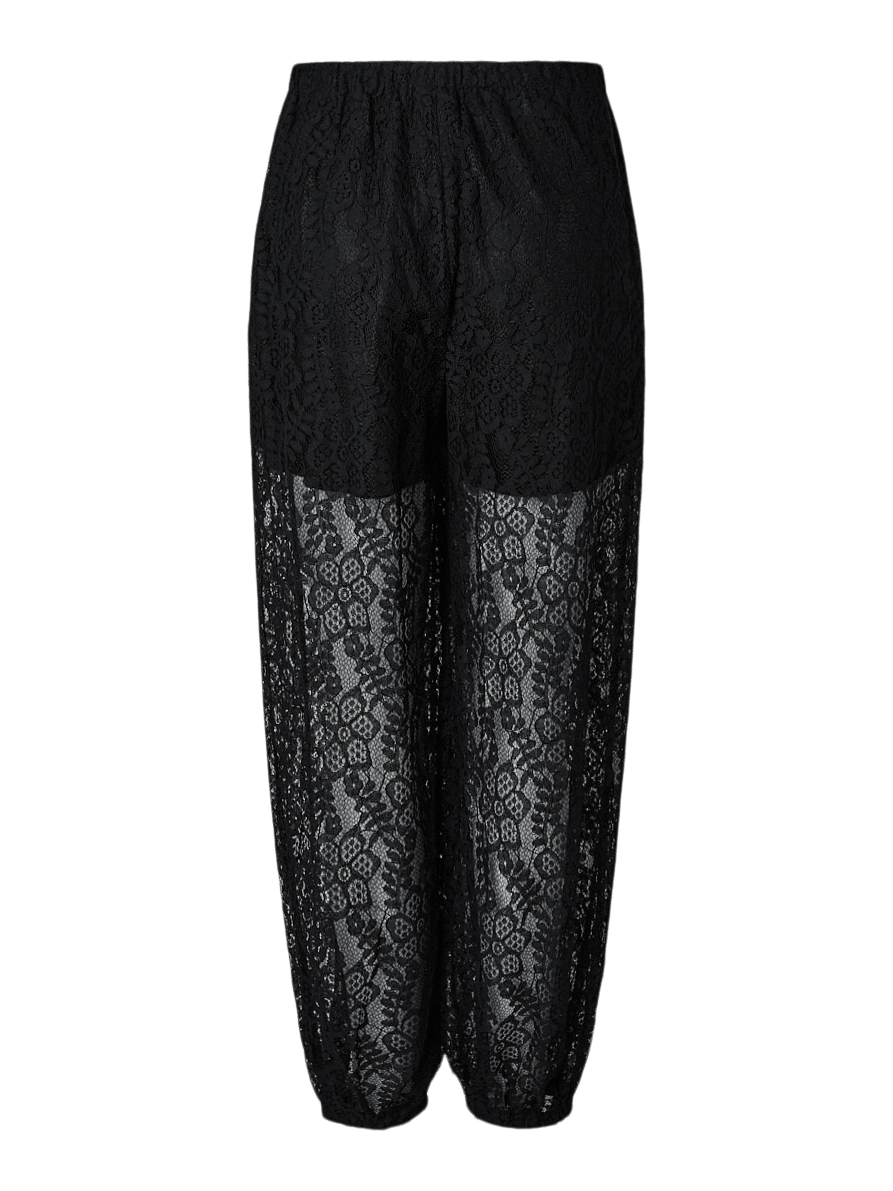 ALINE BALLOON LACE PANTS - Black - Dinvintageshop