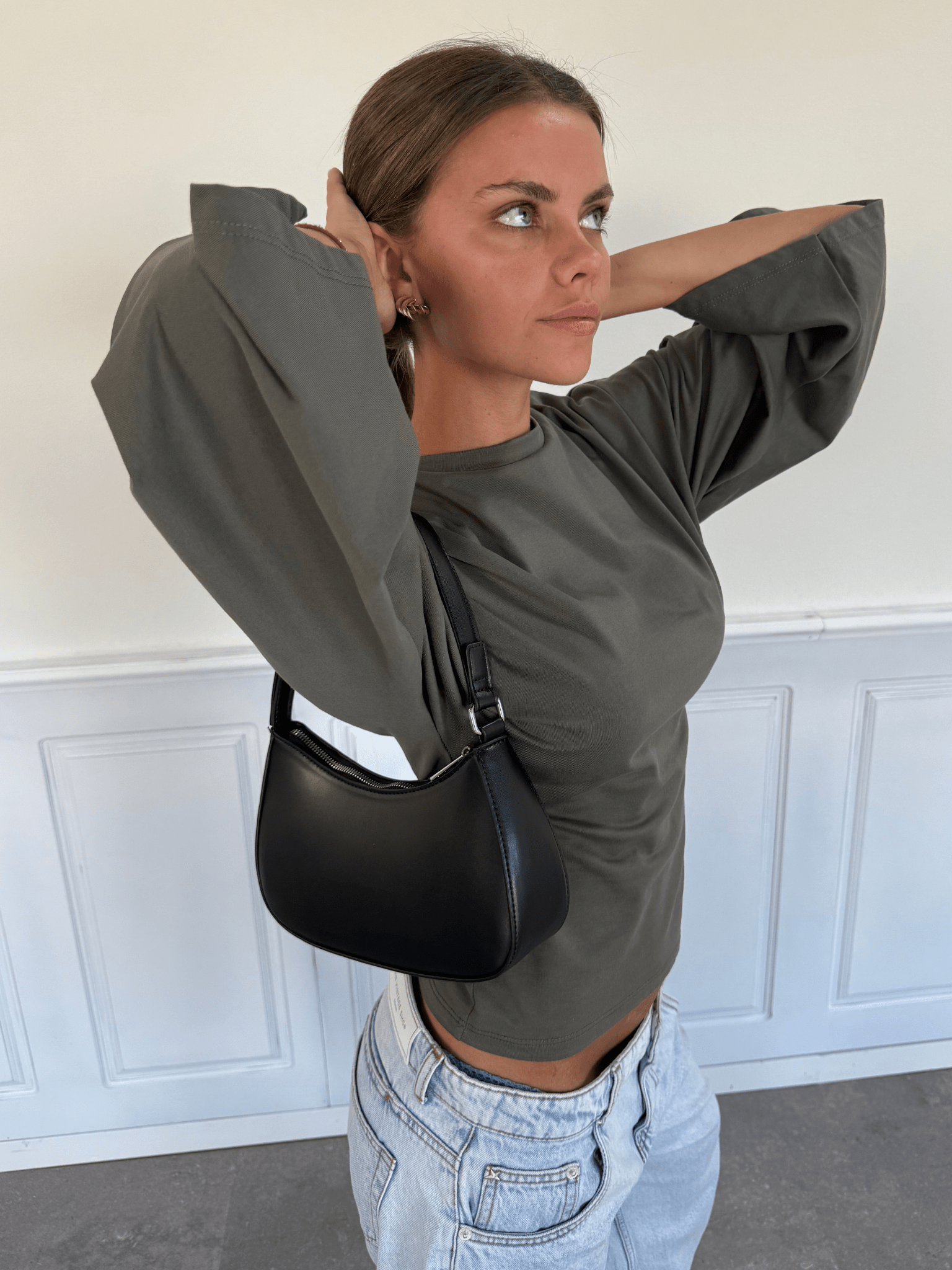 ALUANA SHOULDER BAG - BLACK - Dinvintageshop