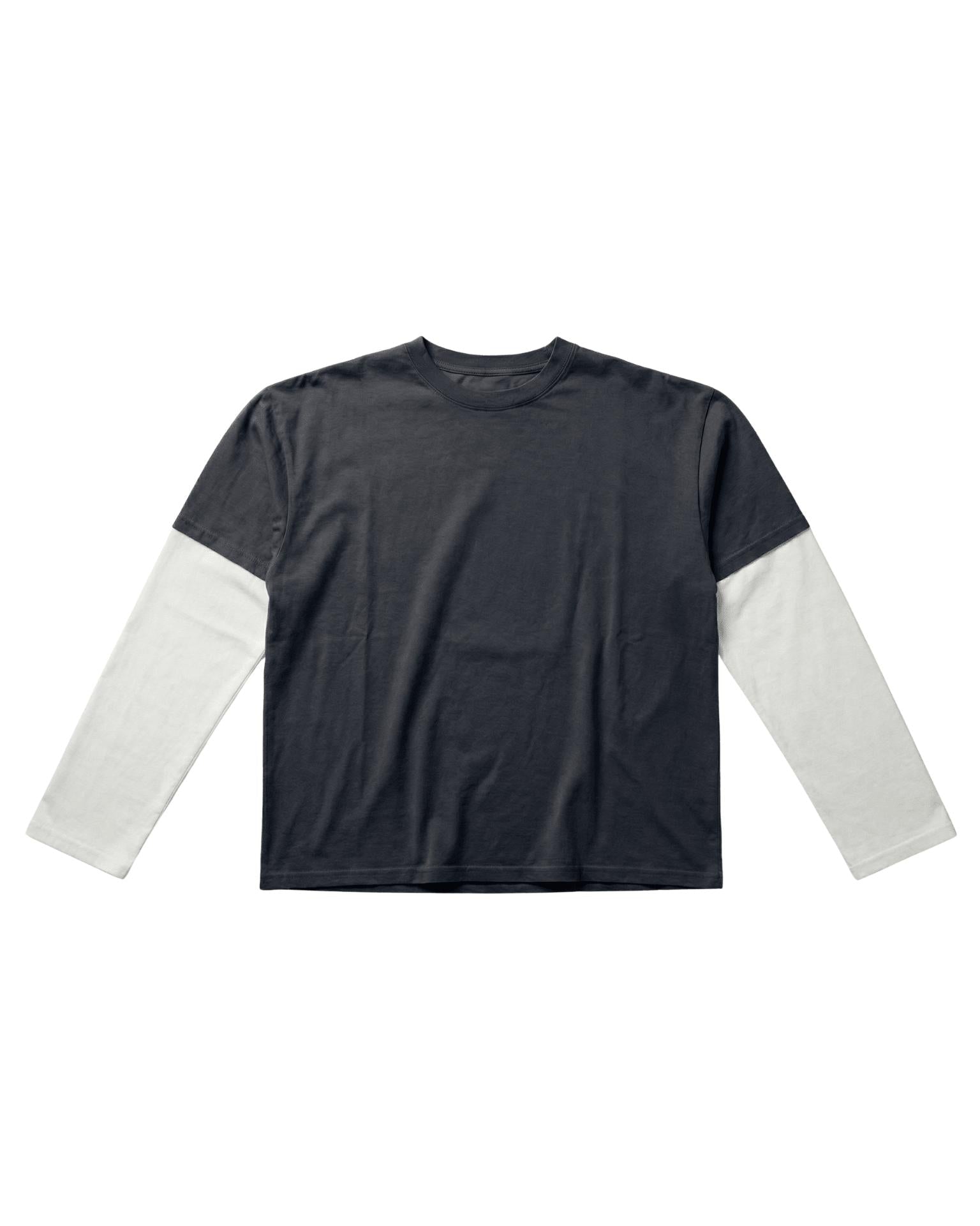 ALVIA LAYERED TEE - BLACK/WHITE