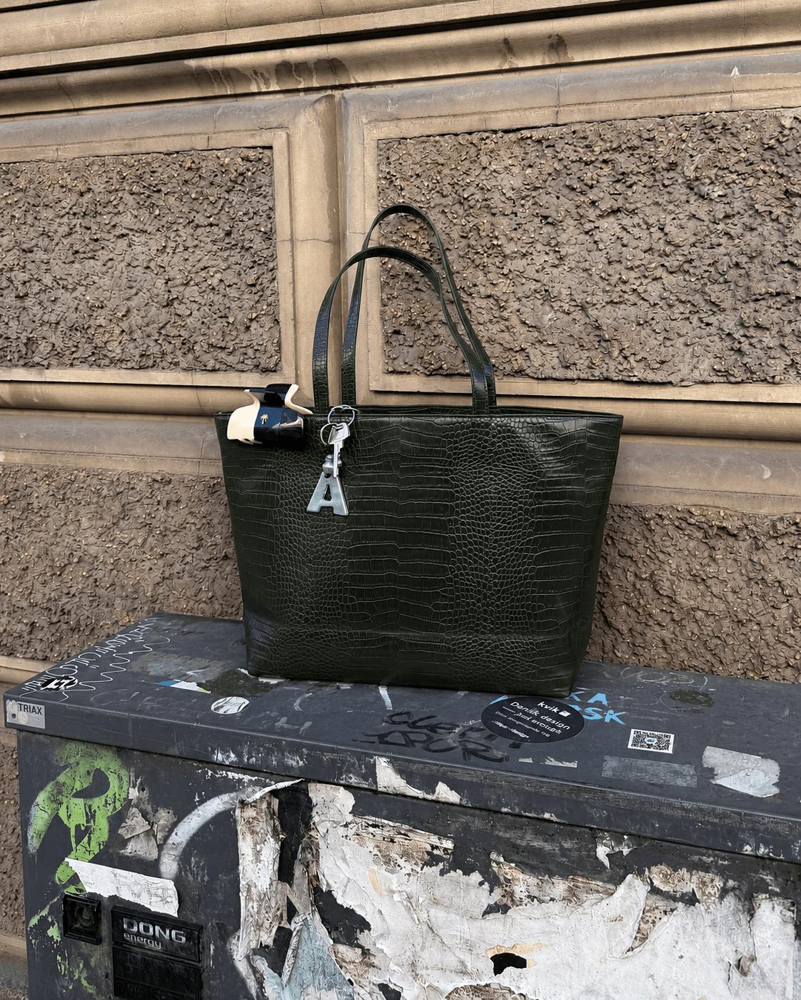 AMY CROC BAG - GREEN