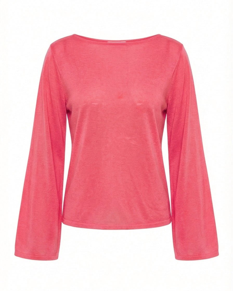 ANEMONE WIDESLEEVE TOP - CORAL - Dinvintageshop