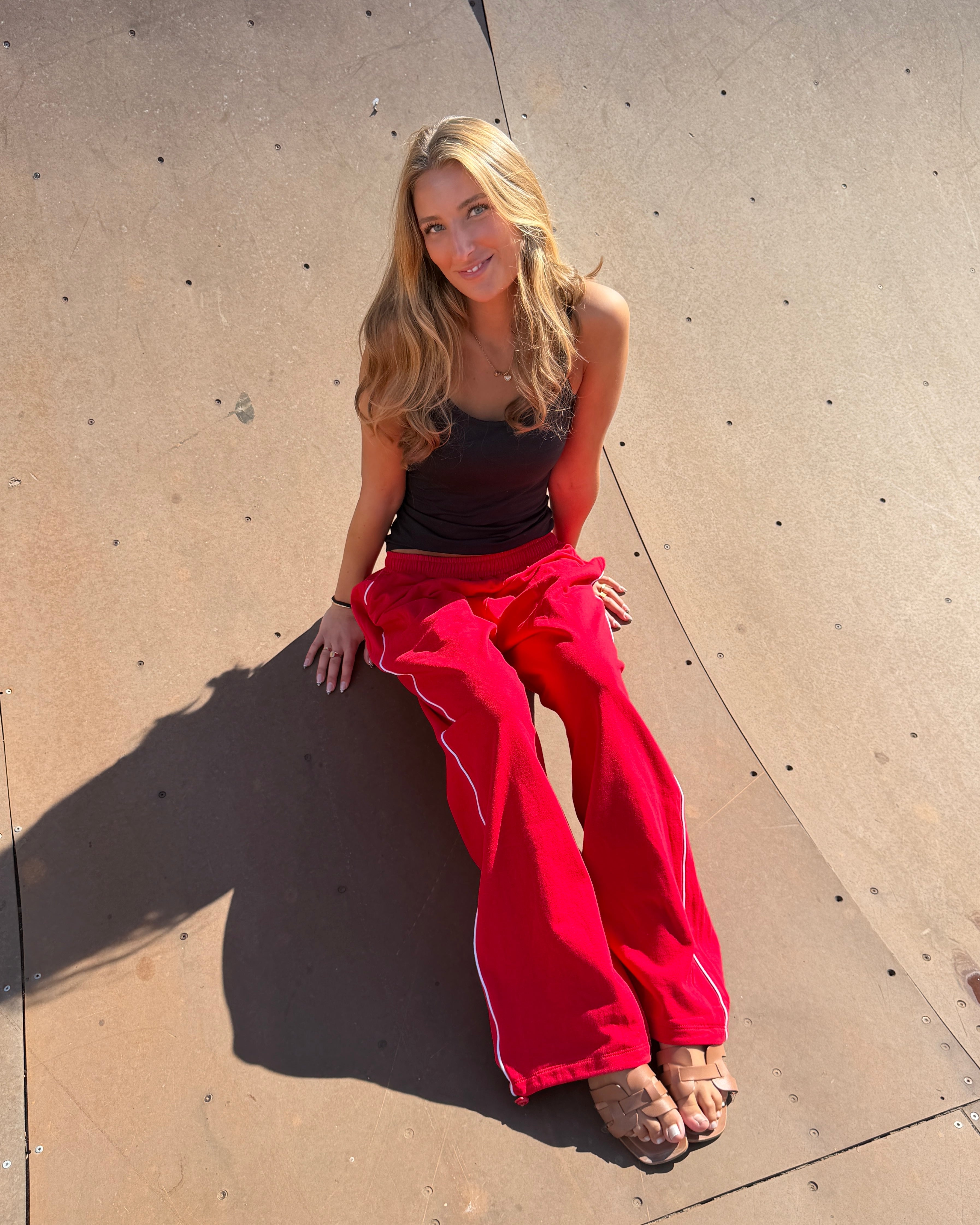 ANNA SWEATPANTS - RED - Dinvintageshop