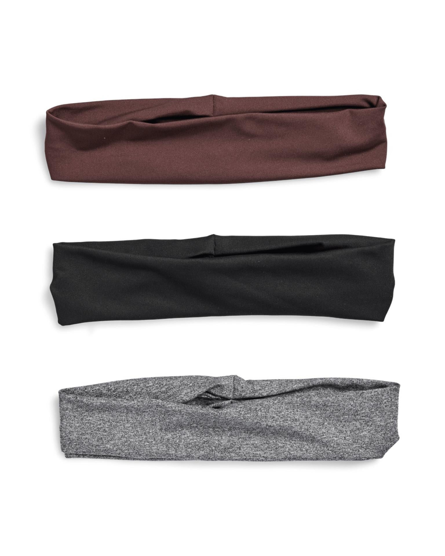 ANNE HÅRBÅND (3-Pack) - BLACK/BROWN/DARK GREY