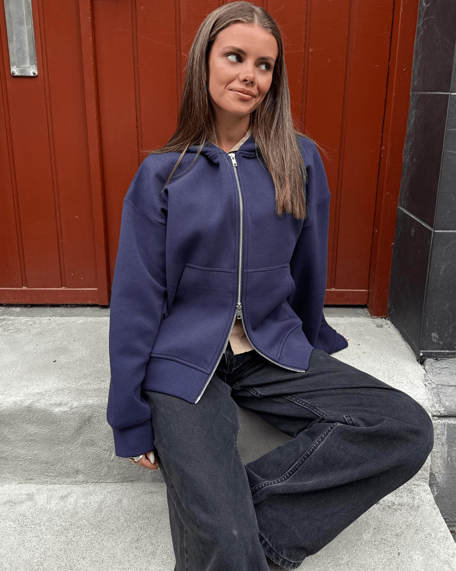 ASH SCUBA ZIP HOODIE - NAVY