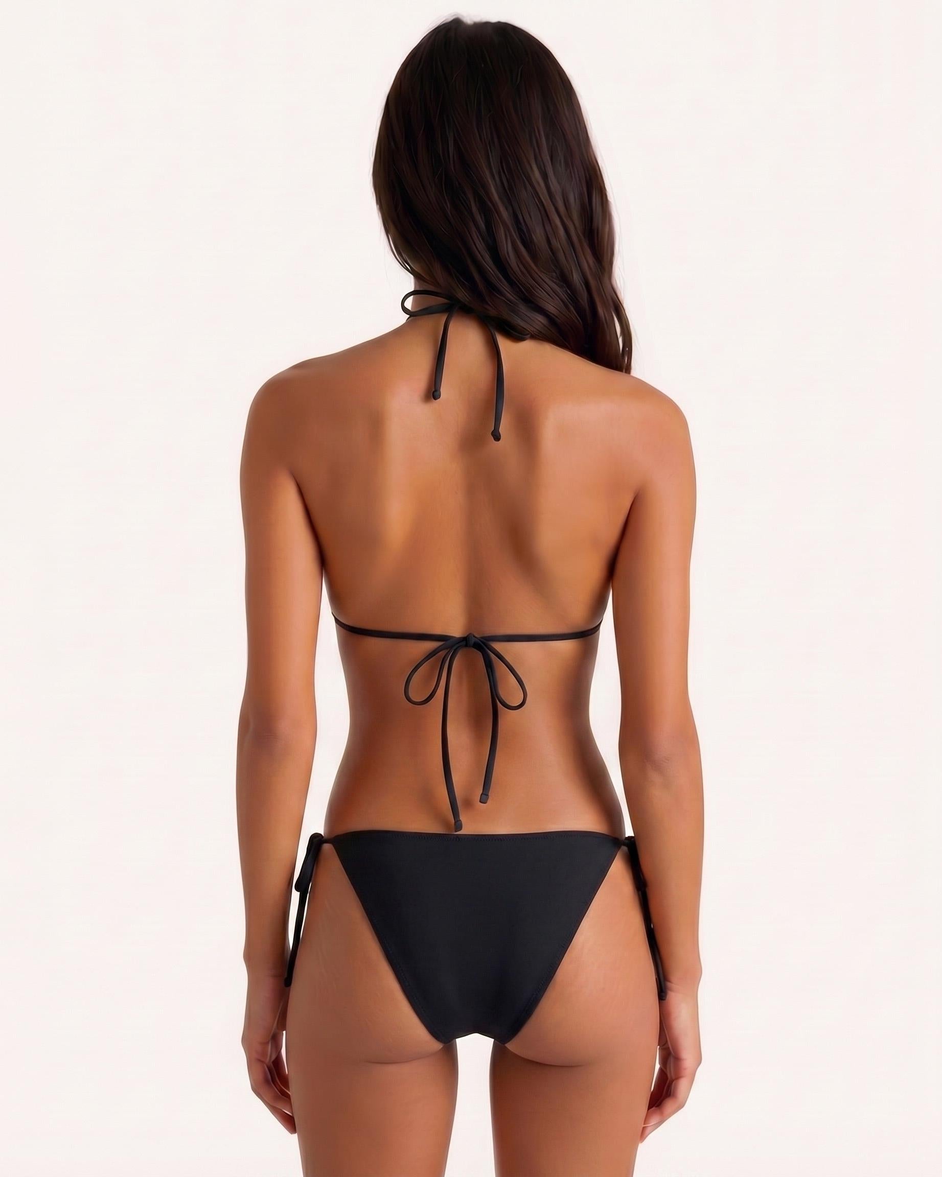 BAOMI BIKINI TRUSSE - BLACK - Dinvintageshop