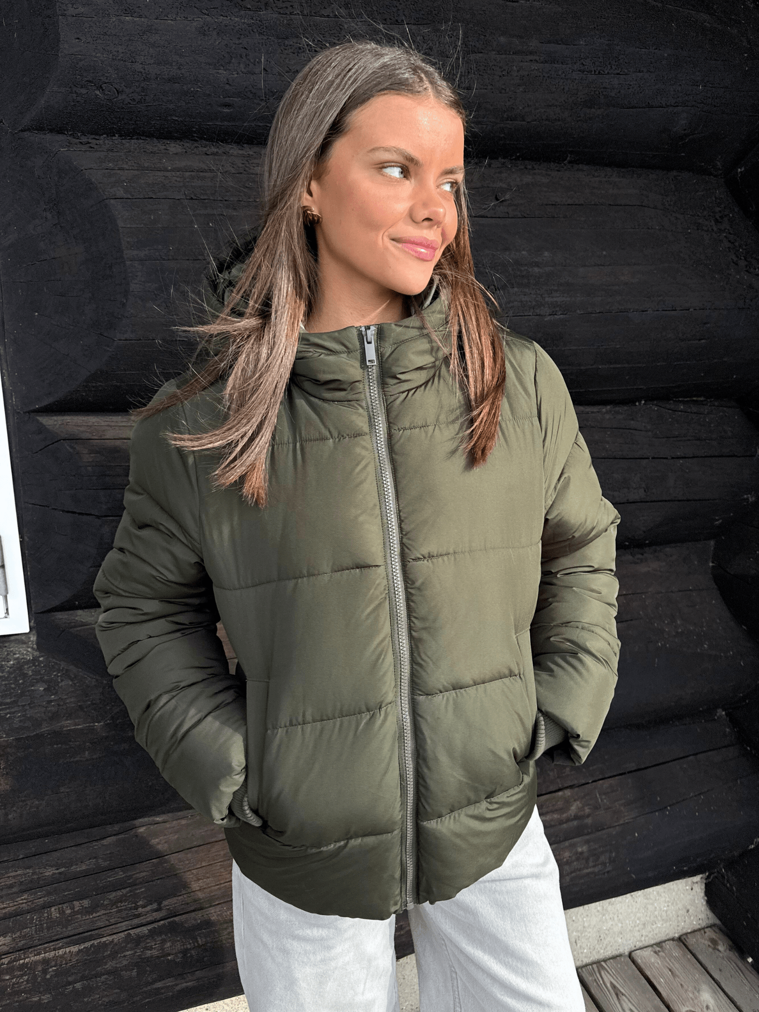 BEE PUFFER JACKET - FOREST NIGHT - Dinvintageshop