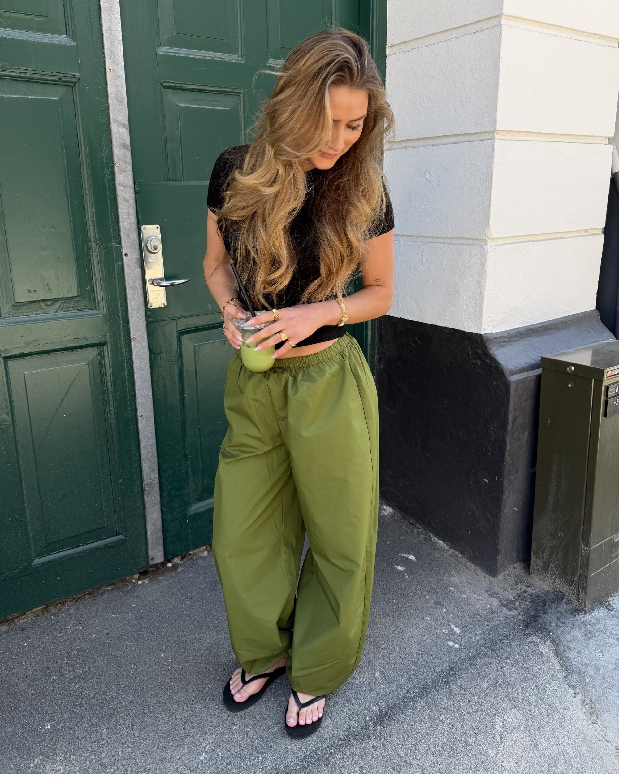 CARO BALOON PANTS - ARMY GREEN - Dinvintageshop