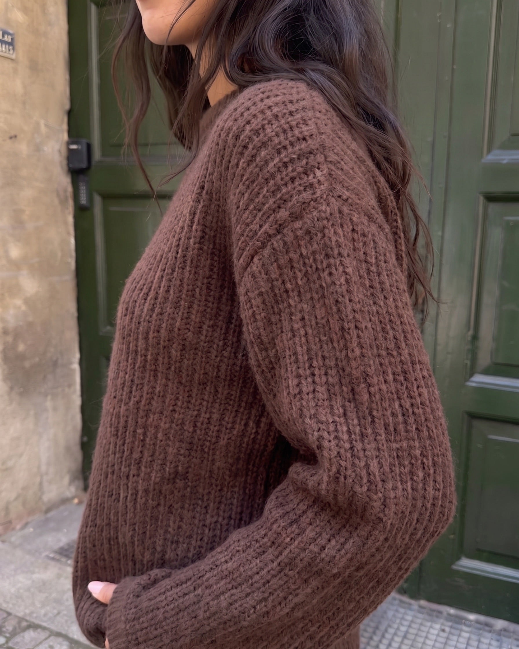 DORTHEA CHUNKY KNIT - HOT FUDGE MELANGE