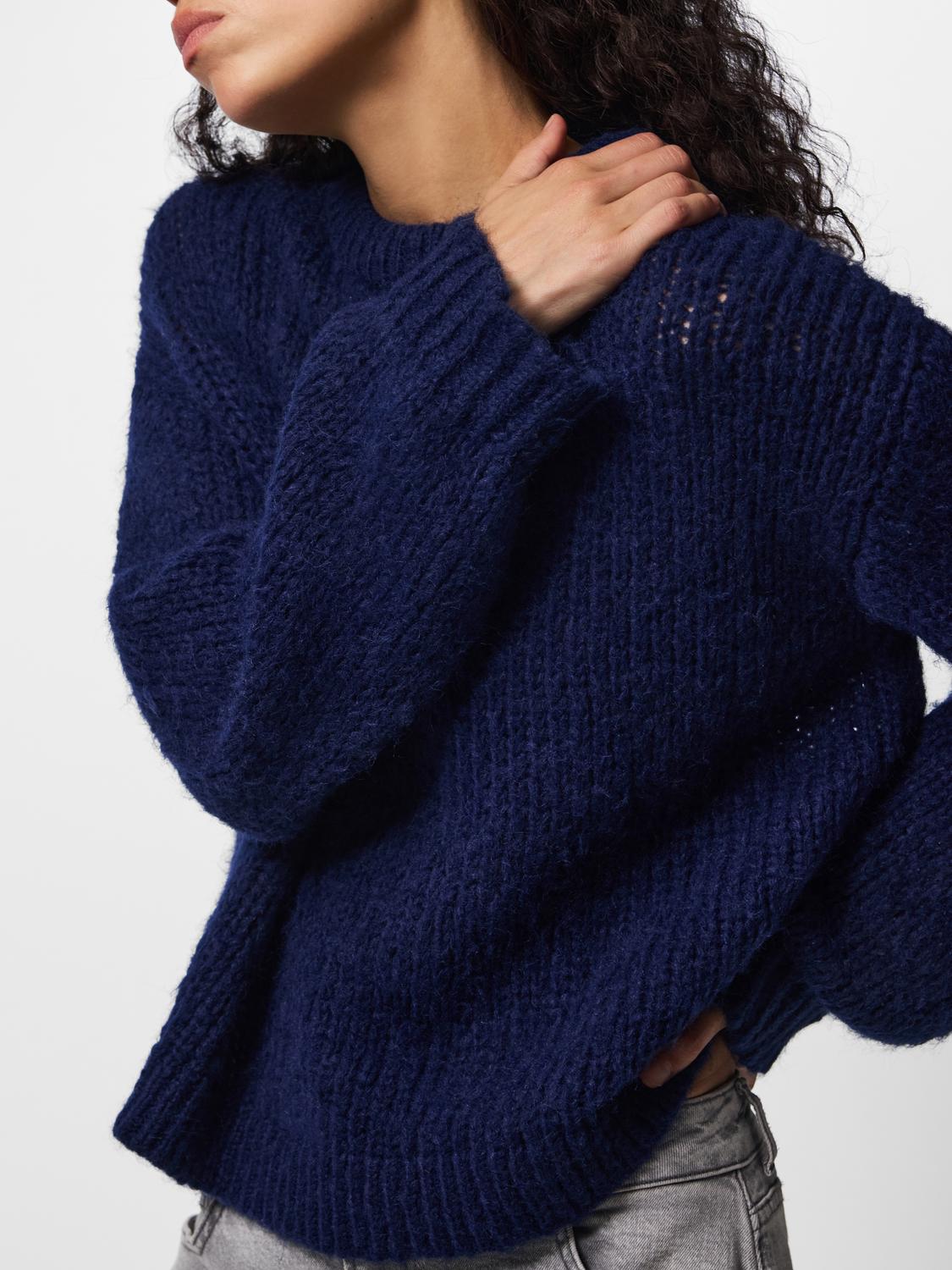 DORTHEA CHUNKY KNIT - MARITIME BLUE MELANGE - Dinvintageshop
