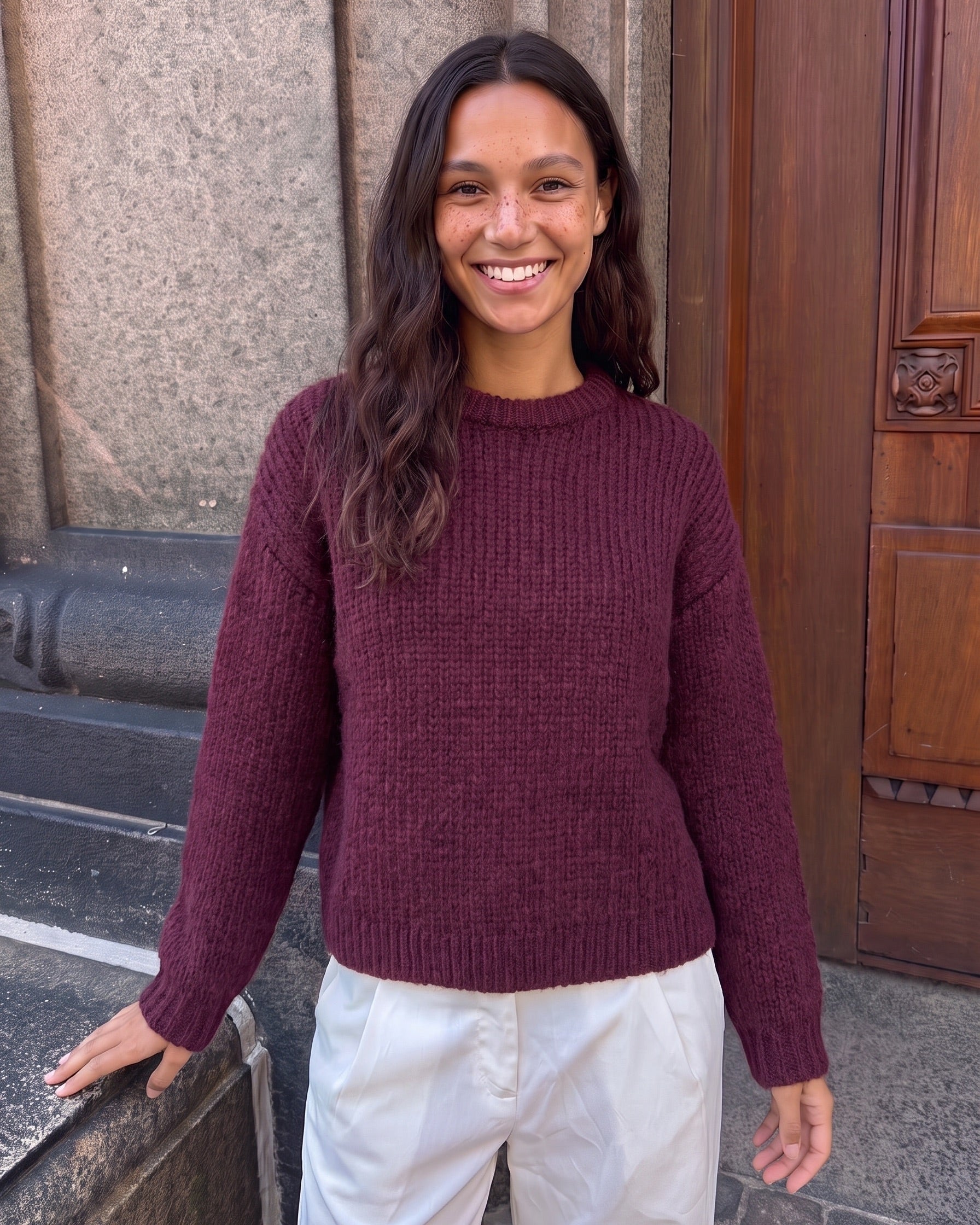 DORTHEA CHUNKY KNIT - WINETASTING MELANGE