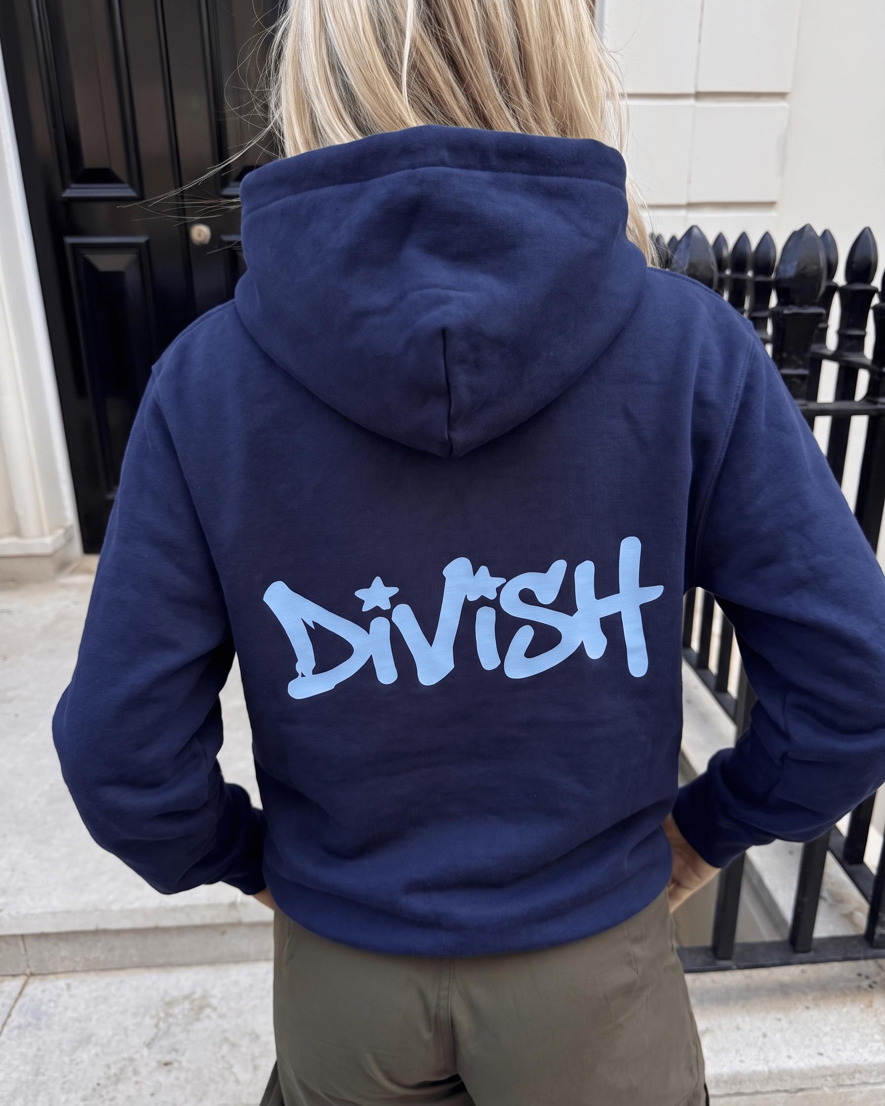 DUA HOODIE (rygprint) - NAVY - Dinvintageshop