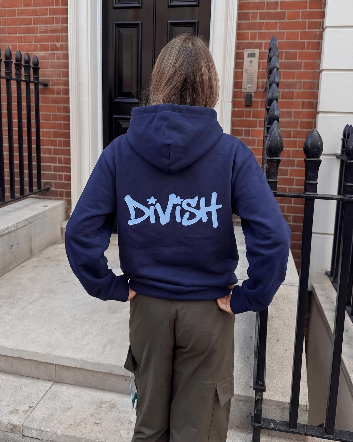 DUA HOODIE (rygprint) - NAVY - Dinvintageshop