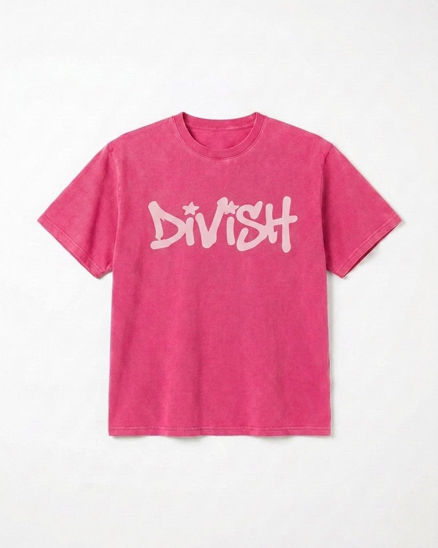DUA TEE KORTÆRMET - PINK - Dinvintageshop
