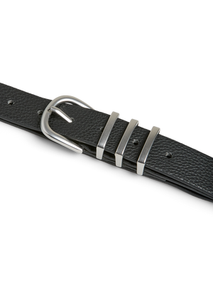 LEA BELT - BLACK/SILVER