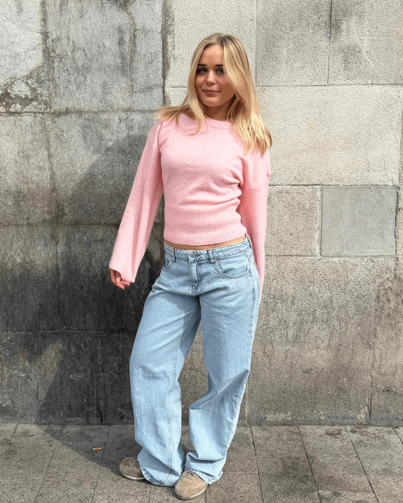 ELLEN ANGEL SLEEVE KNIT - LT PINK