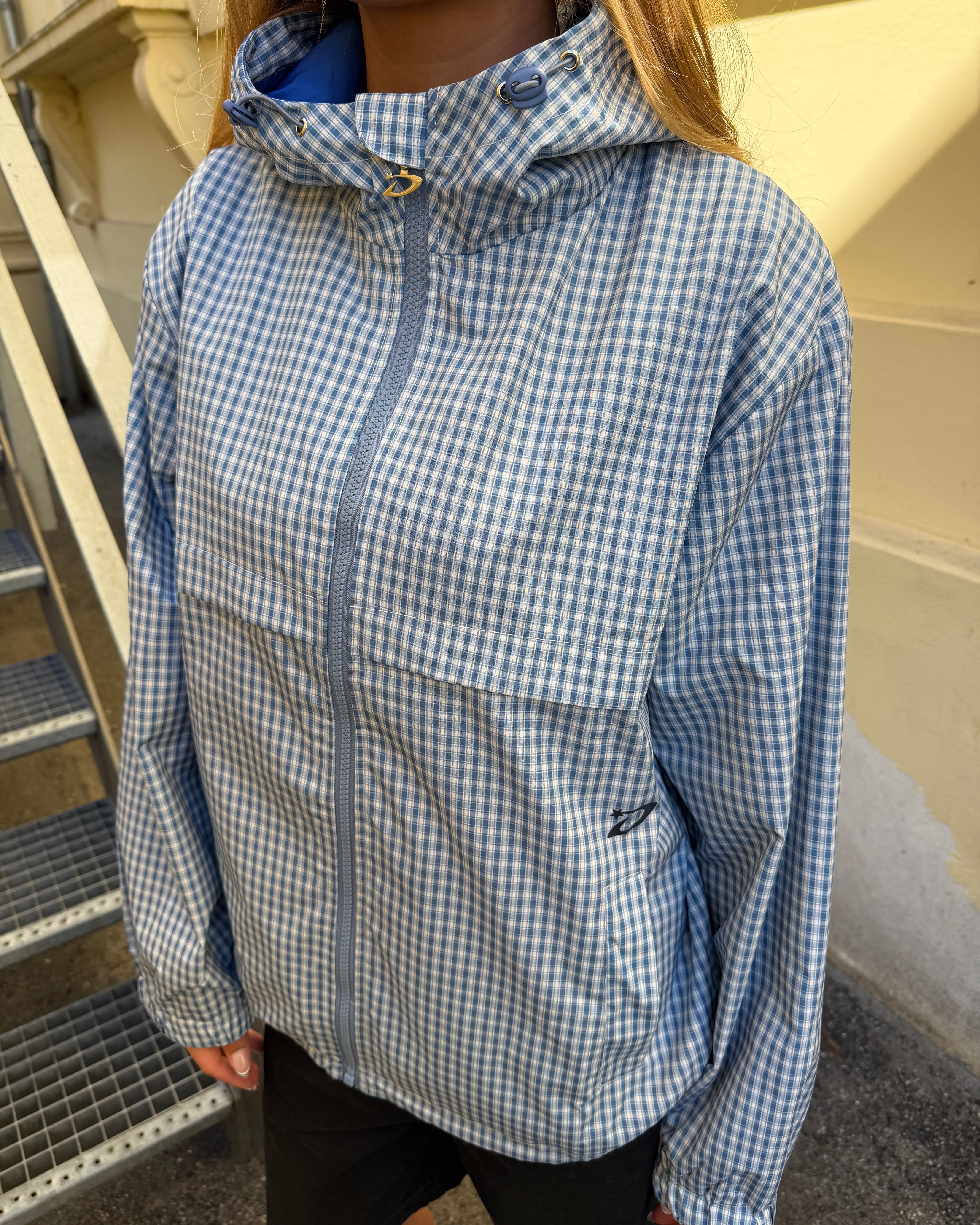 EMILIE JACKET - BLUE CHECK - Dinvintageshop