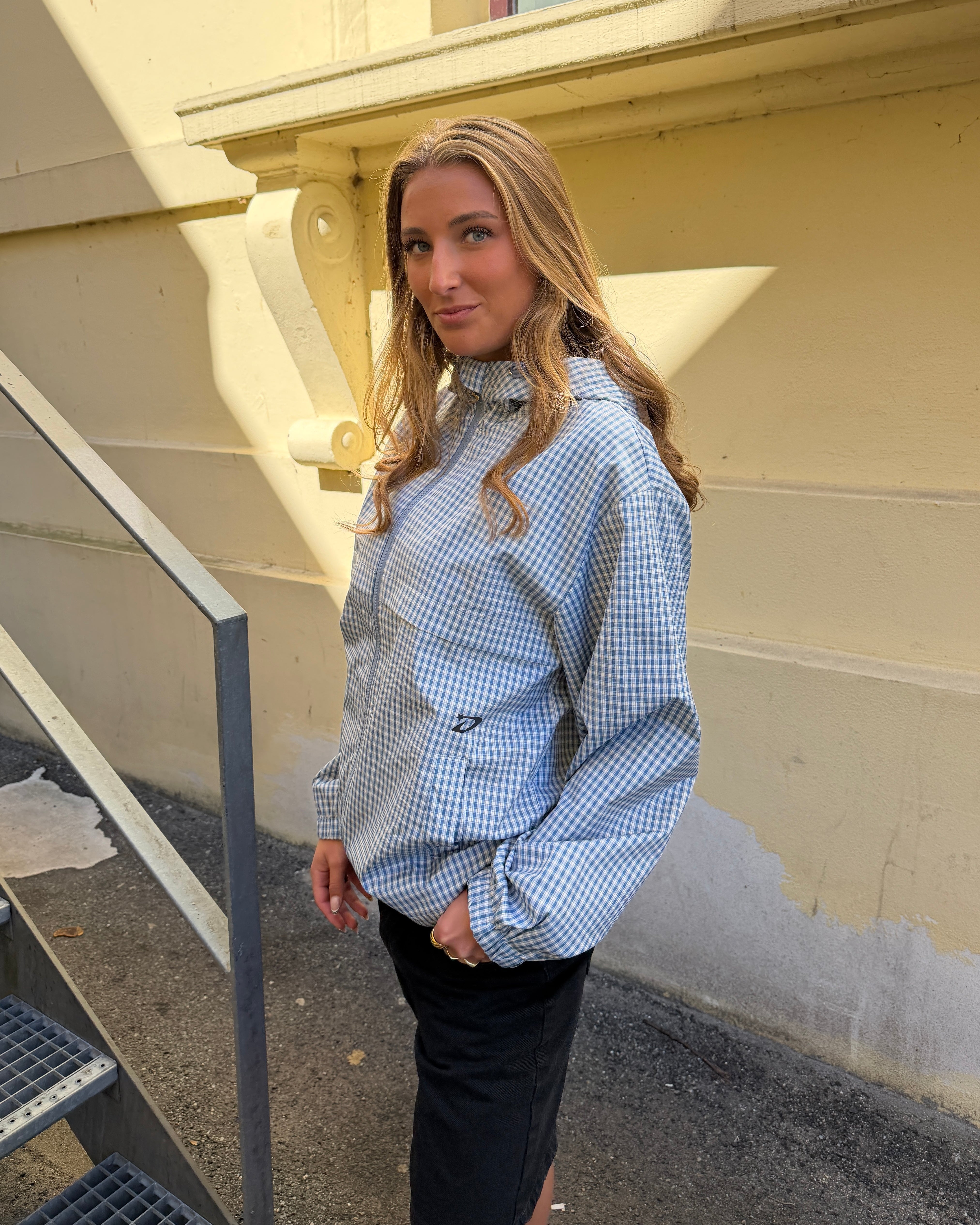 EMILIE JACKET - BLUE CHECK - Dinvintageshop