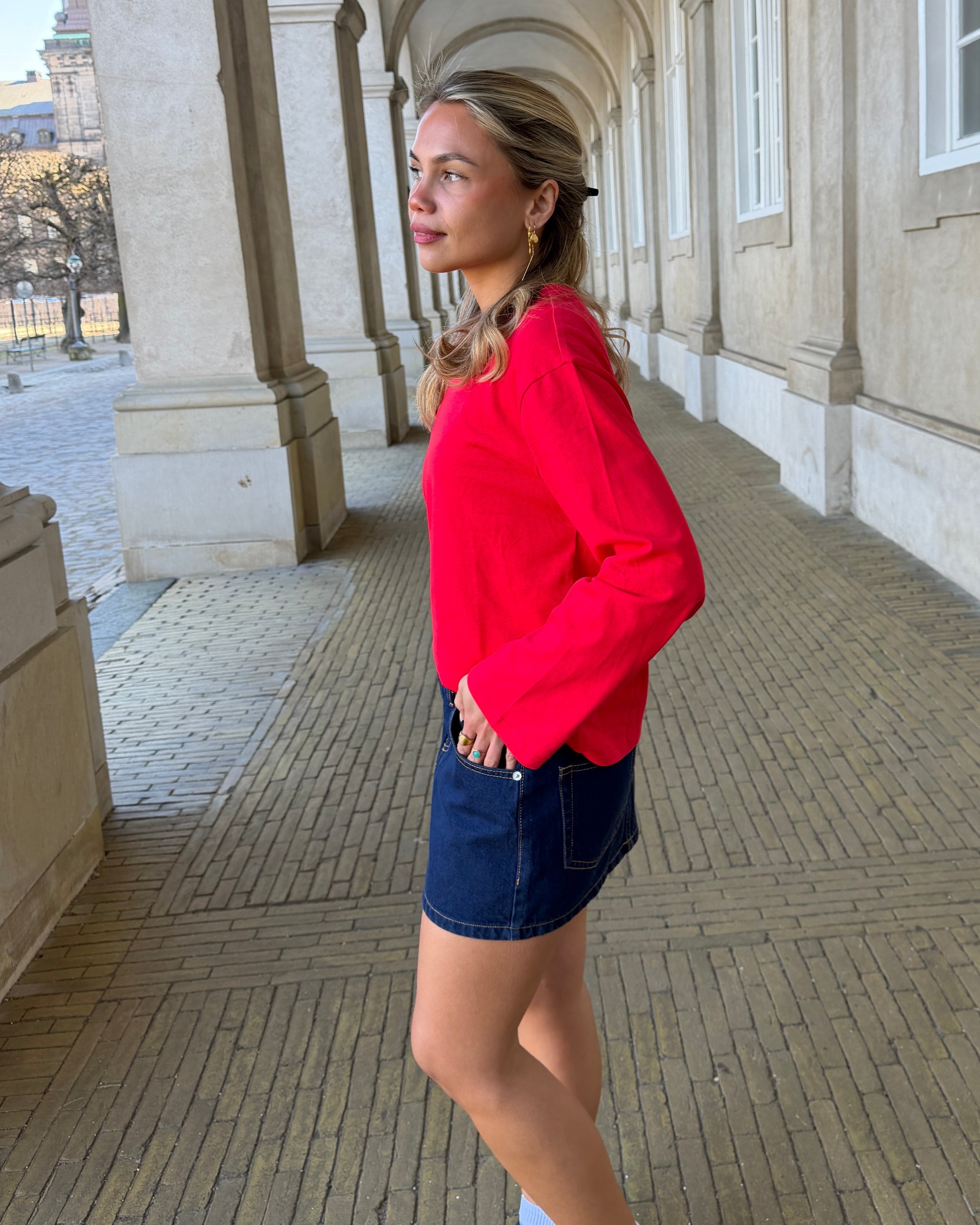 ESTHER DENIM MINI SKIRT - DARK BLUE - Dinvintageshop