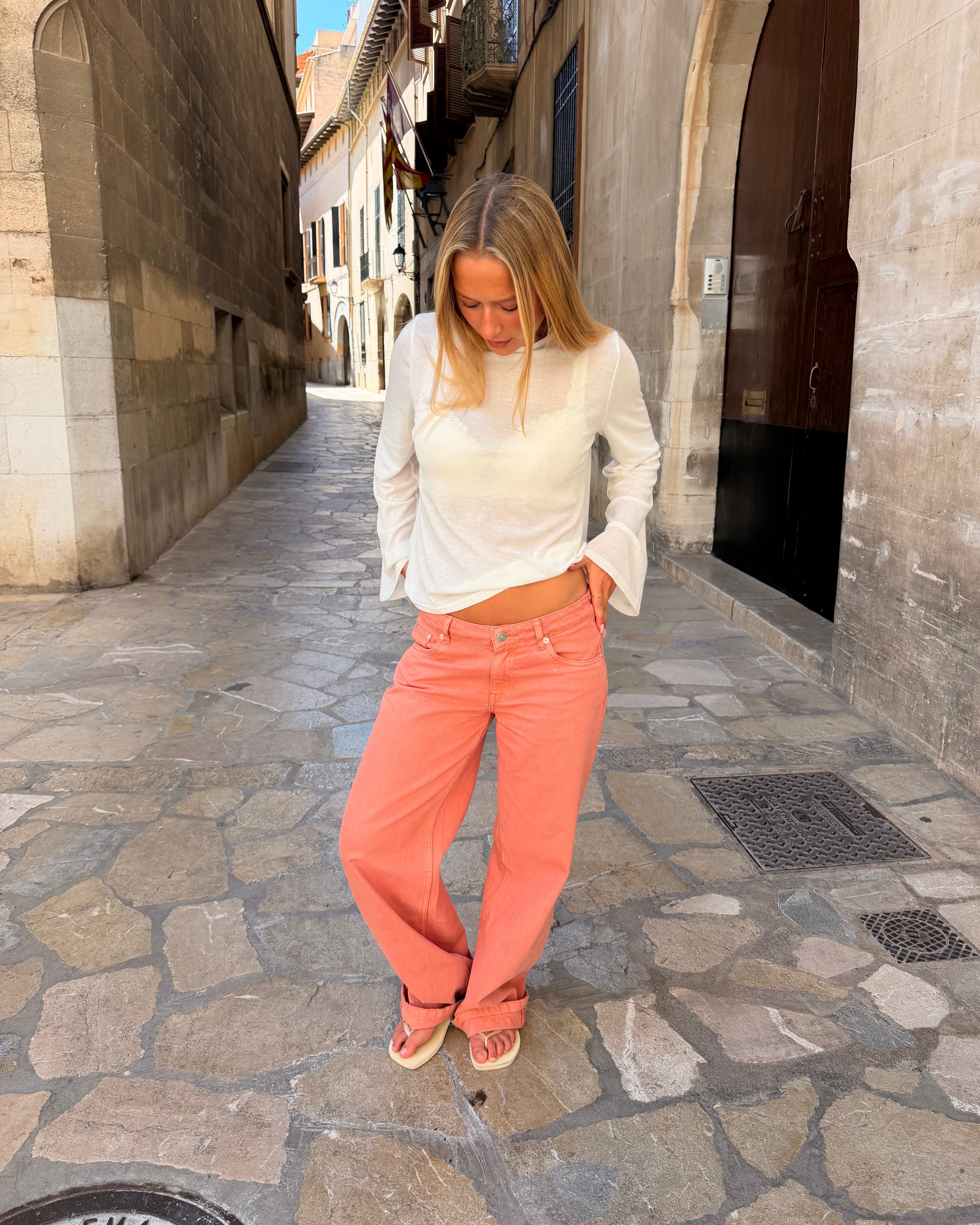ESTHER JEANS - CORAL - Dinvintageshop