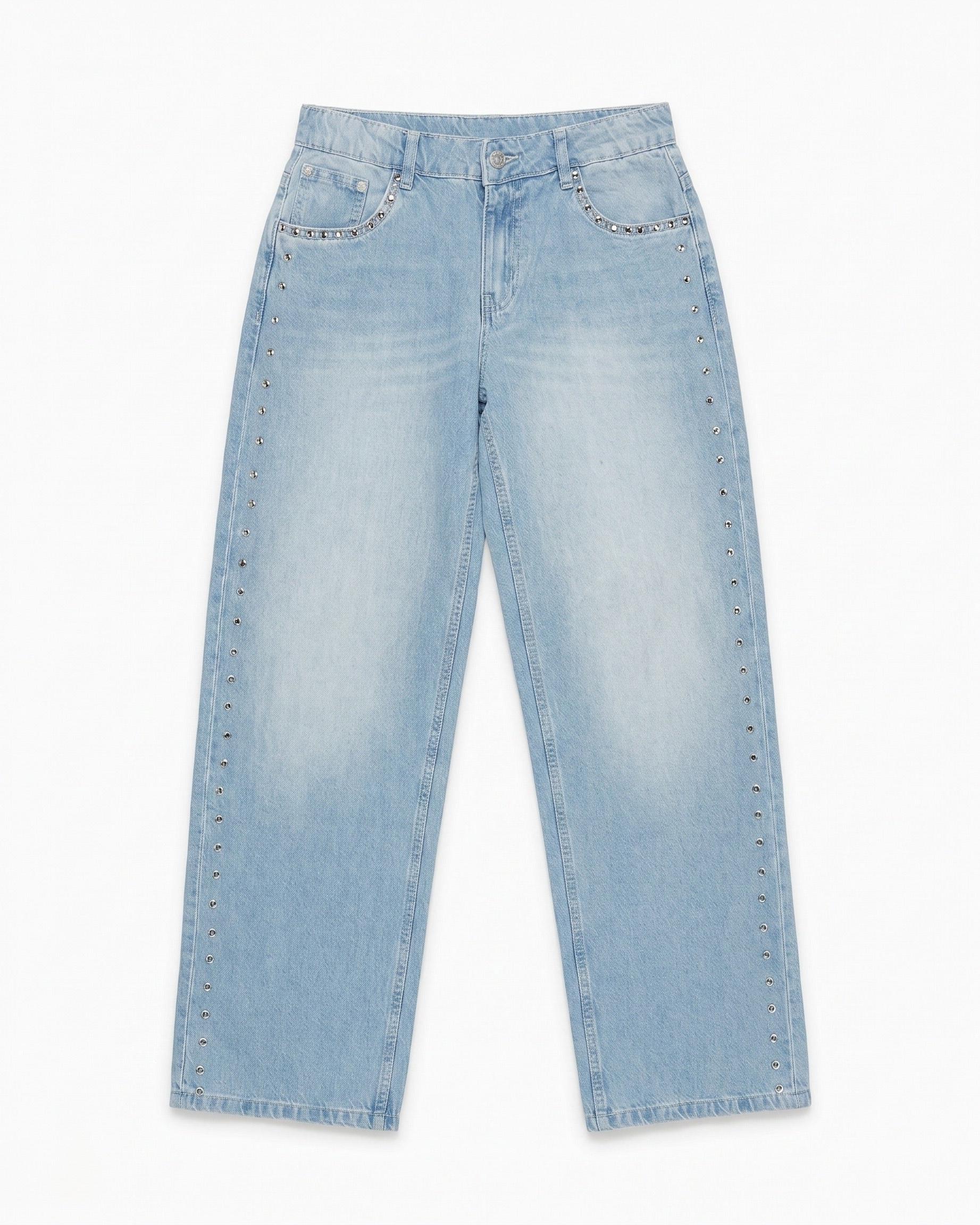 ESTHER STUD JEANS - LIGHT BLUE - Dinvintageshop