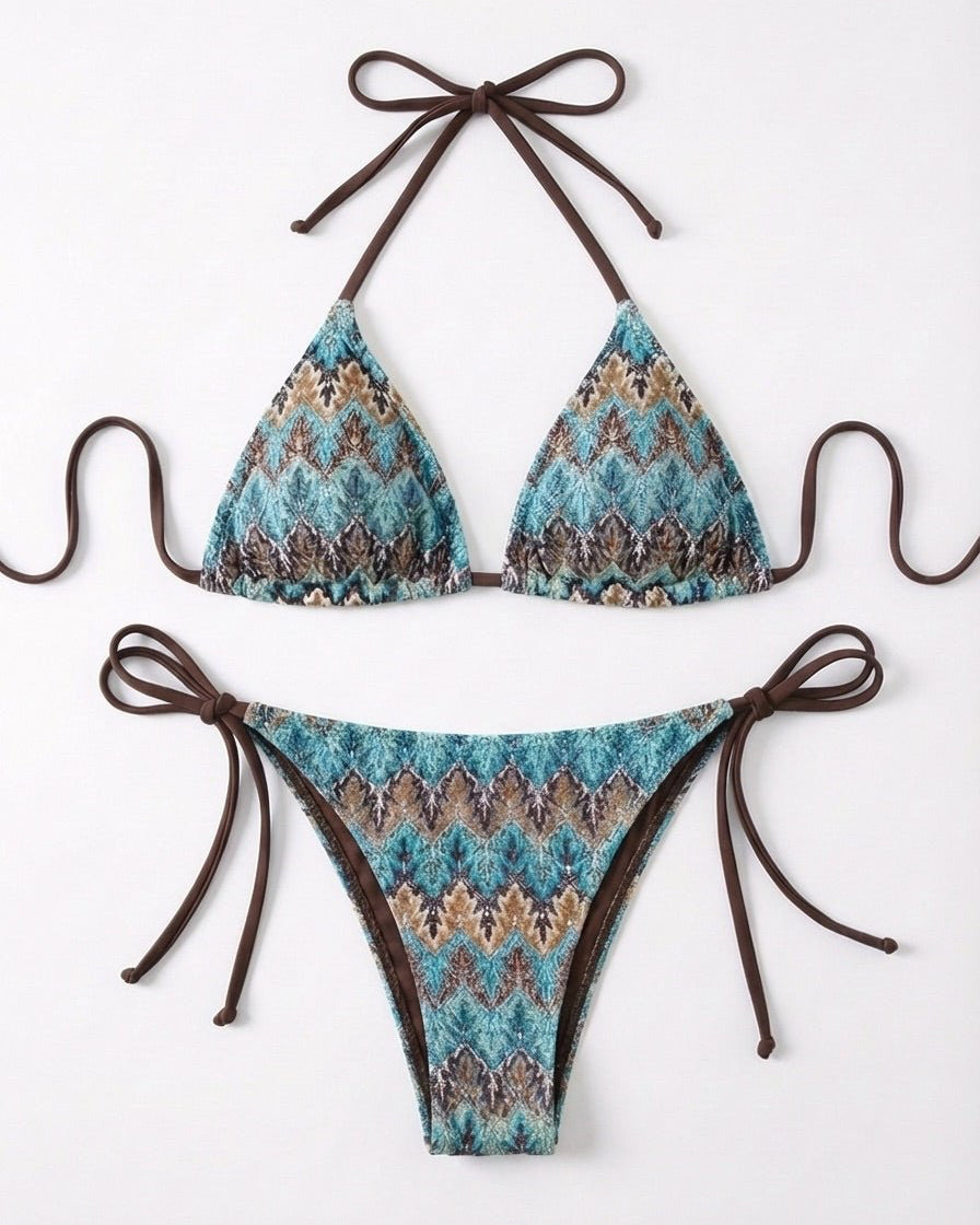 FILIPPA BIKINI SET - BLUE MIX - Dinvintageshop