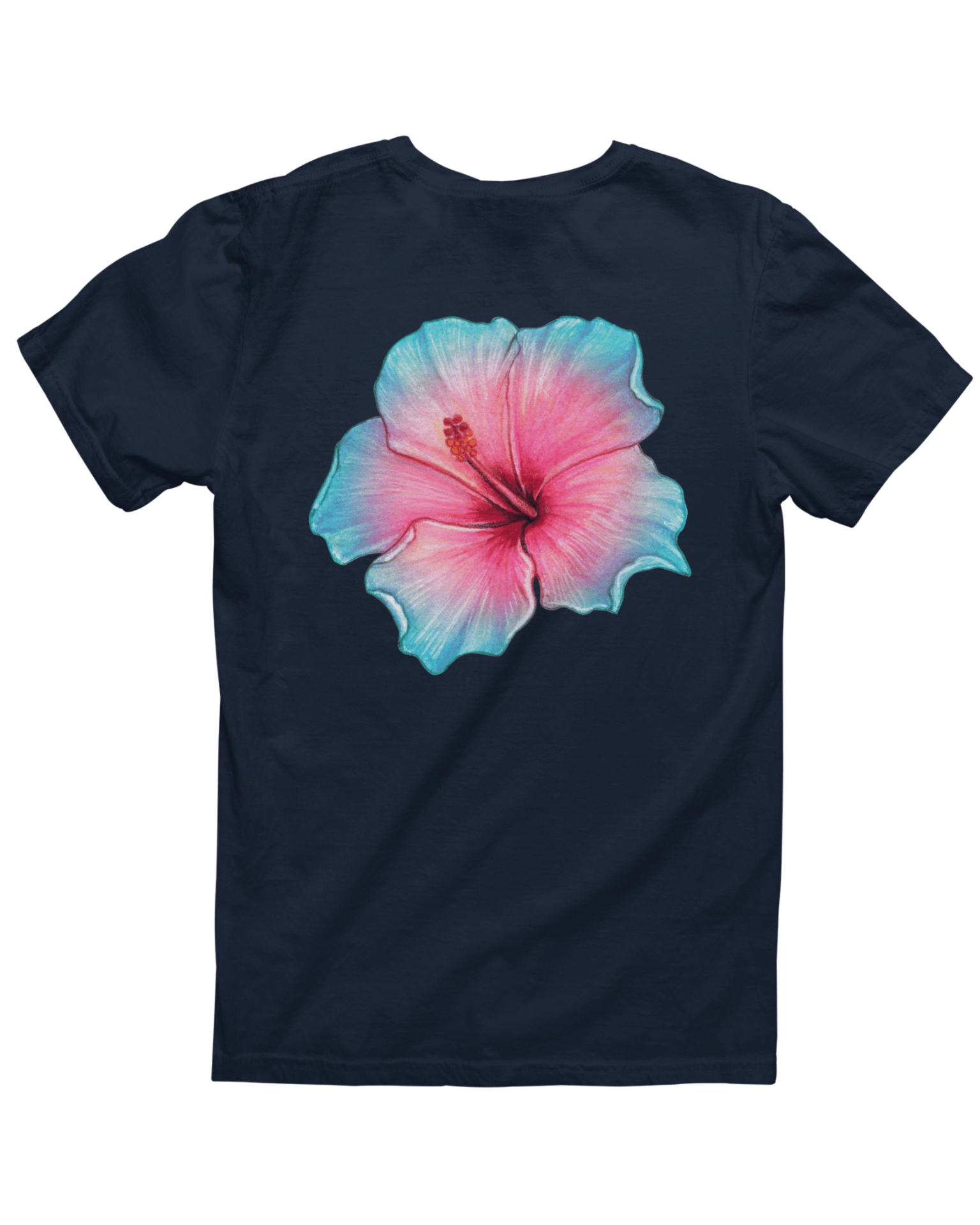 HAWAII (blå) UNISEX T-SHIRT (rygprint) - NAVY - Dinvintageshop