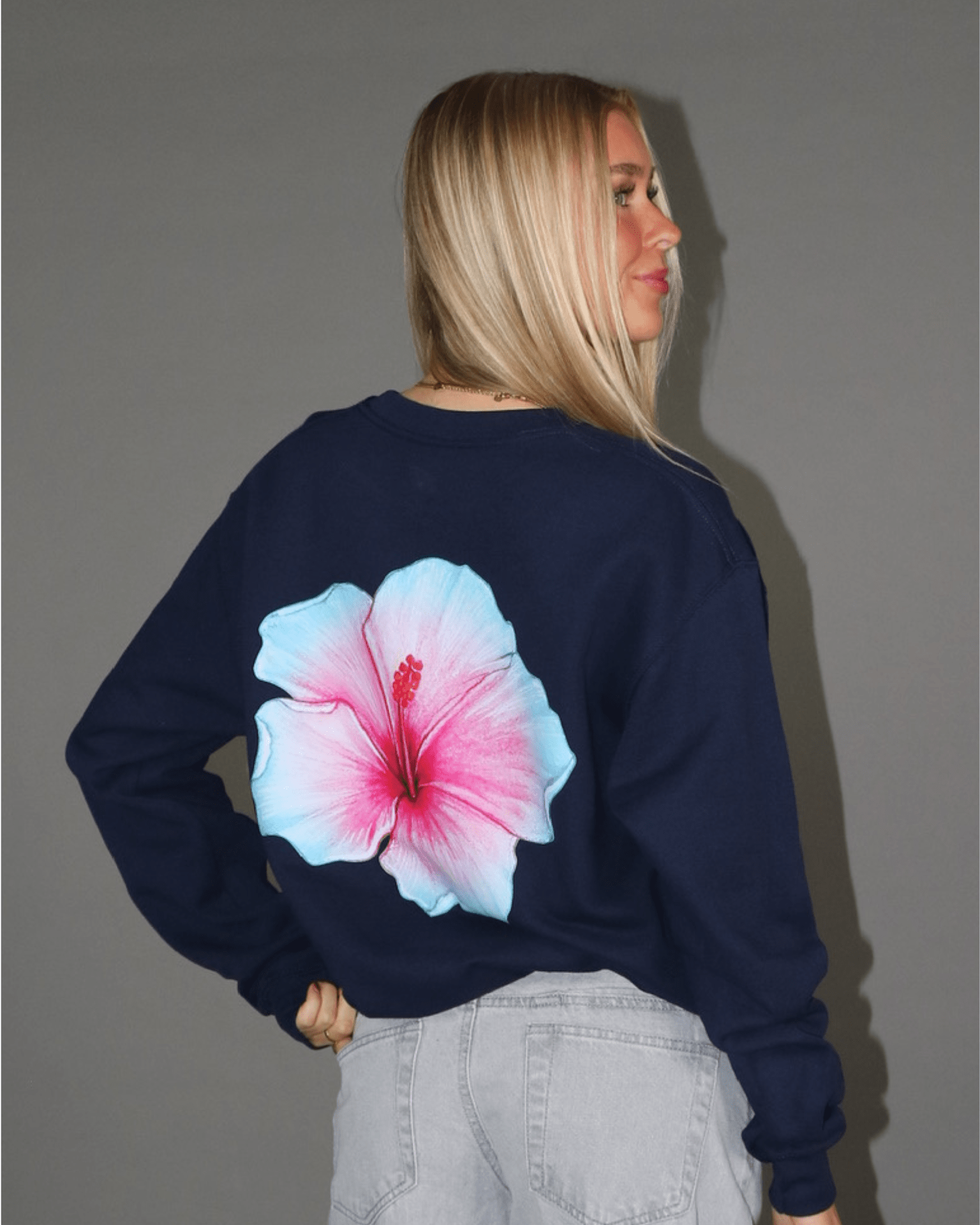 HAWAII (blue) SWEAT (rygprint) - NAVY - Dinvintageshop