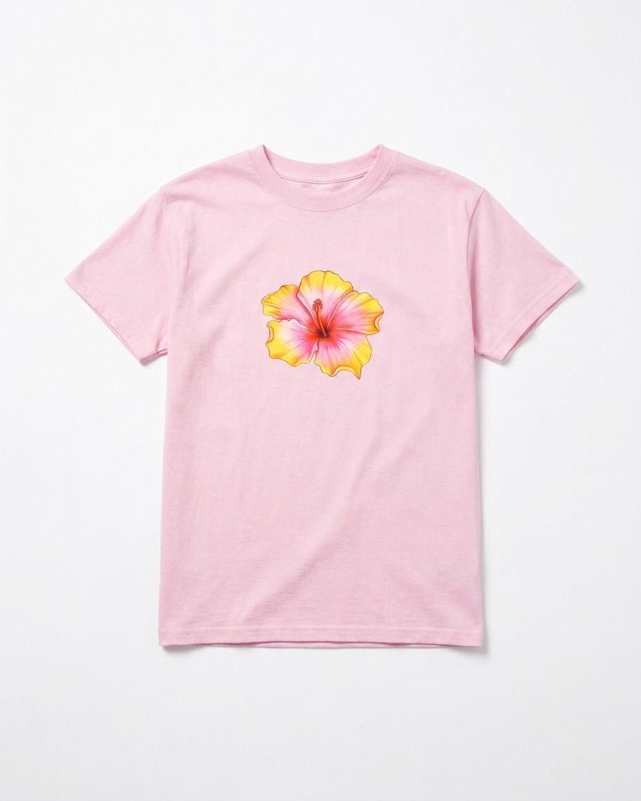 HAWAII (gul) BABY TEE - LYSERØD - Dinvintageshop