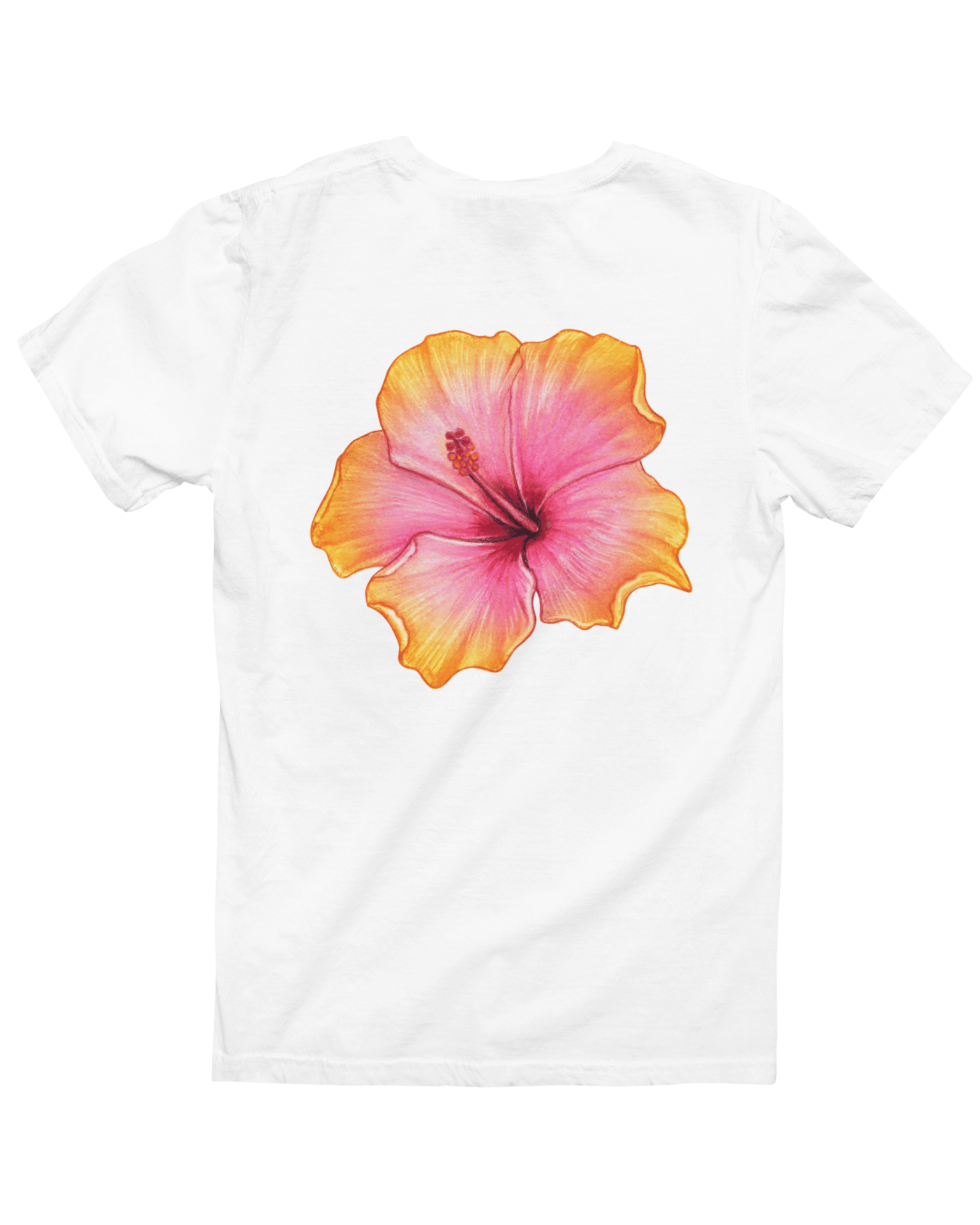 HAWAII (gul) UNISEX T-SHIRT (rygprint) - HVID - Dinvintageshop