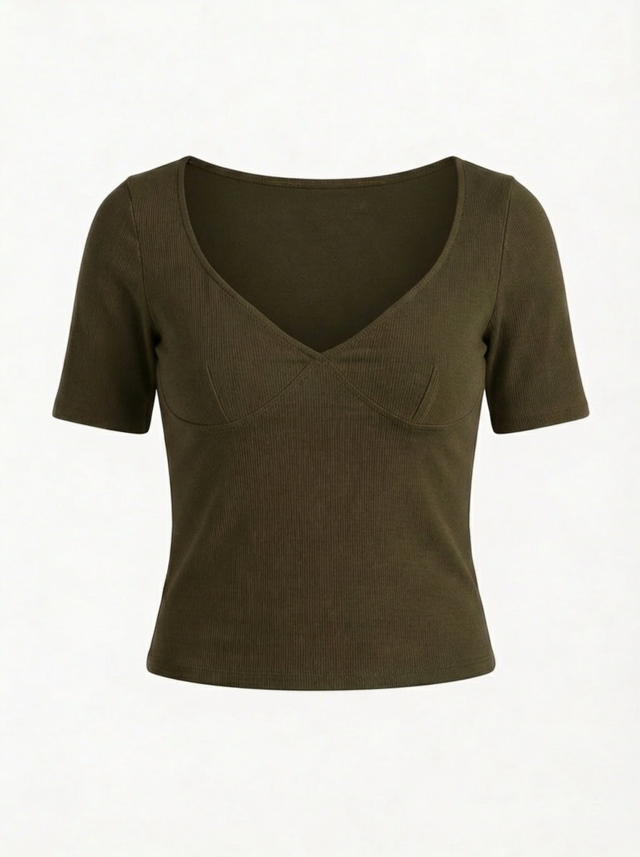 ELVIRA TOP - ARMY - Dinvintageshop