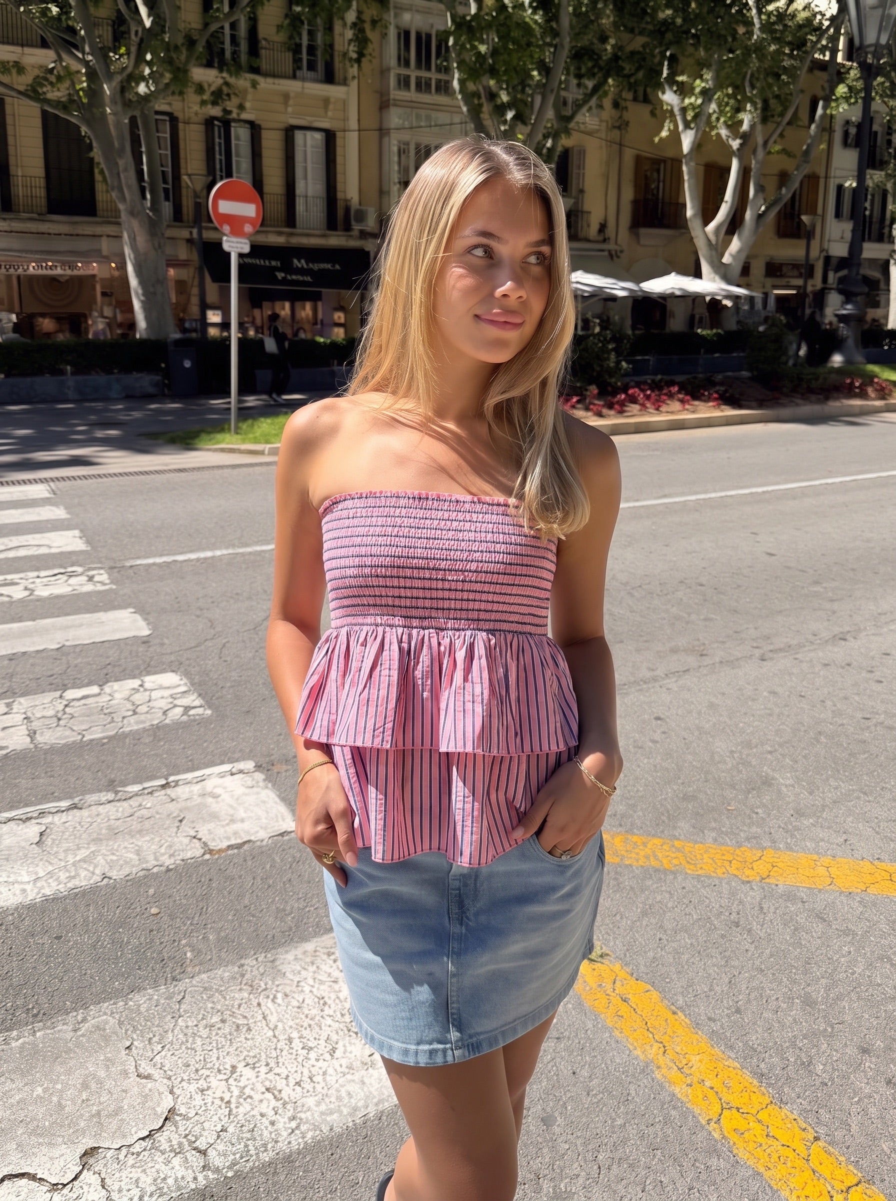 SARA SATIN LACE TOP - CREME