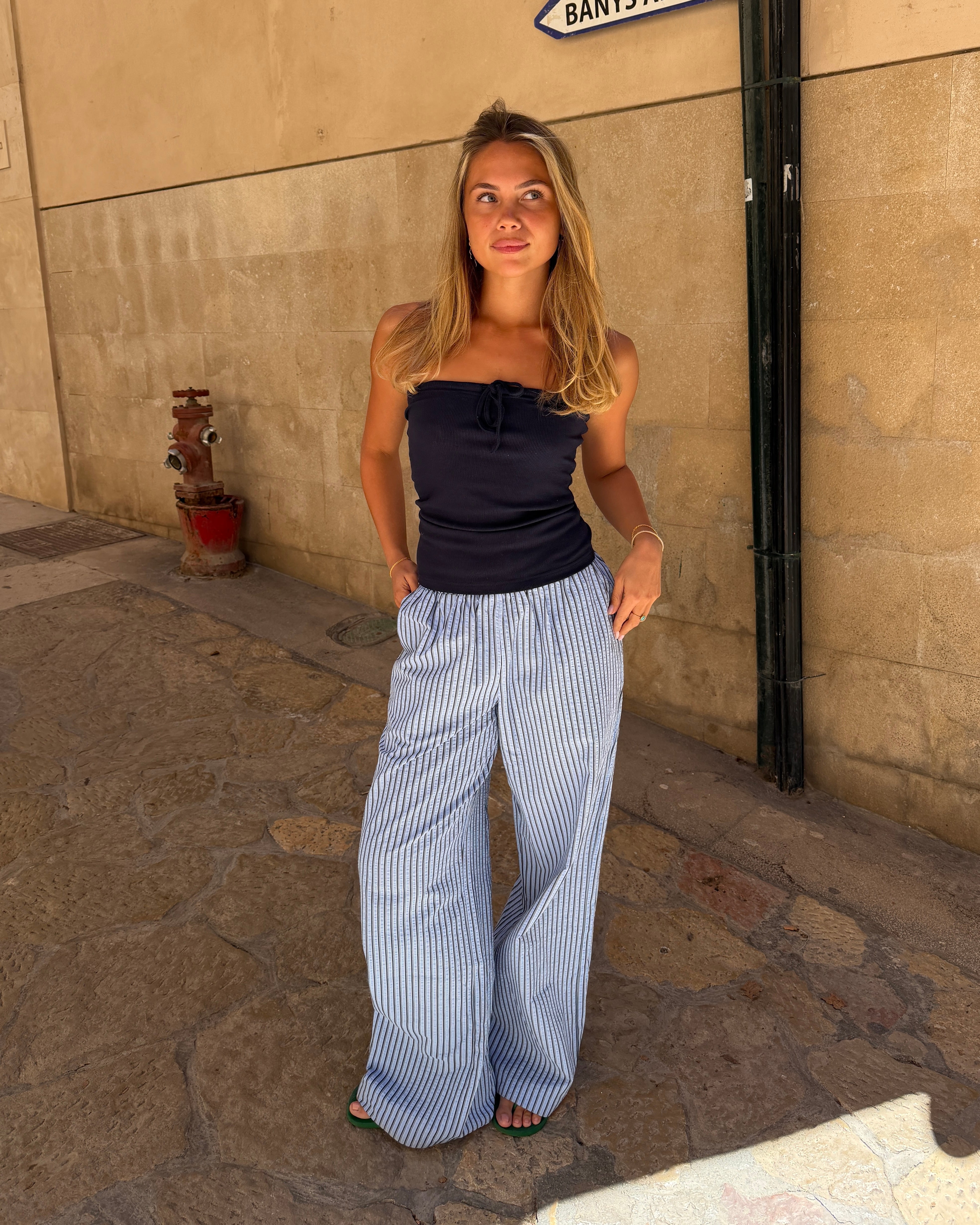 IDA STRIPE PANT - BLUE - Dinvintageshop