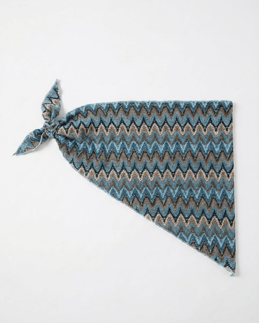 INA HIP SCARF - BLUE MIX - Dinvintageshop