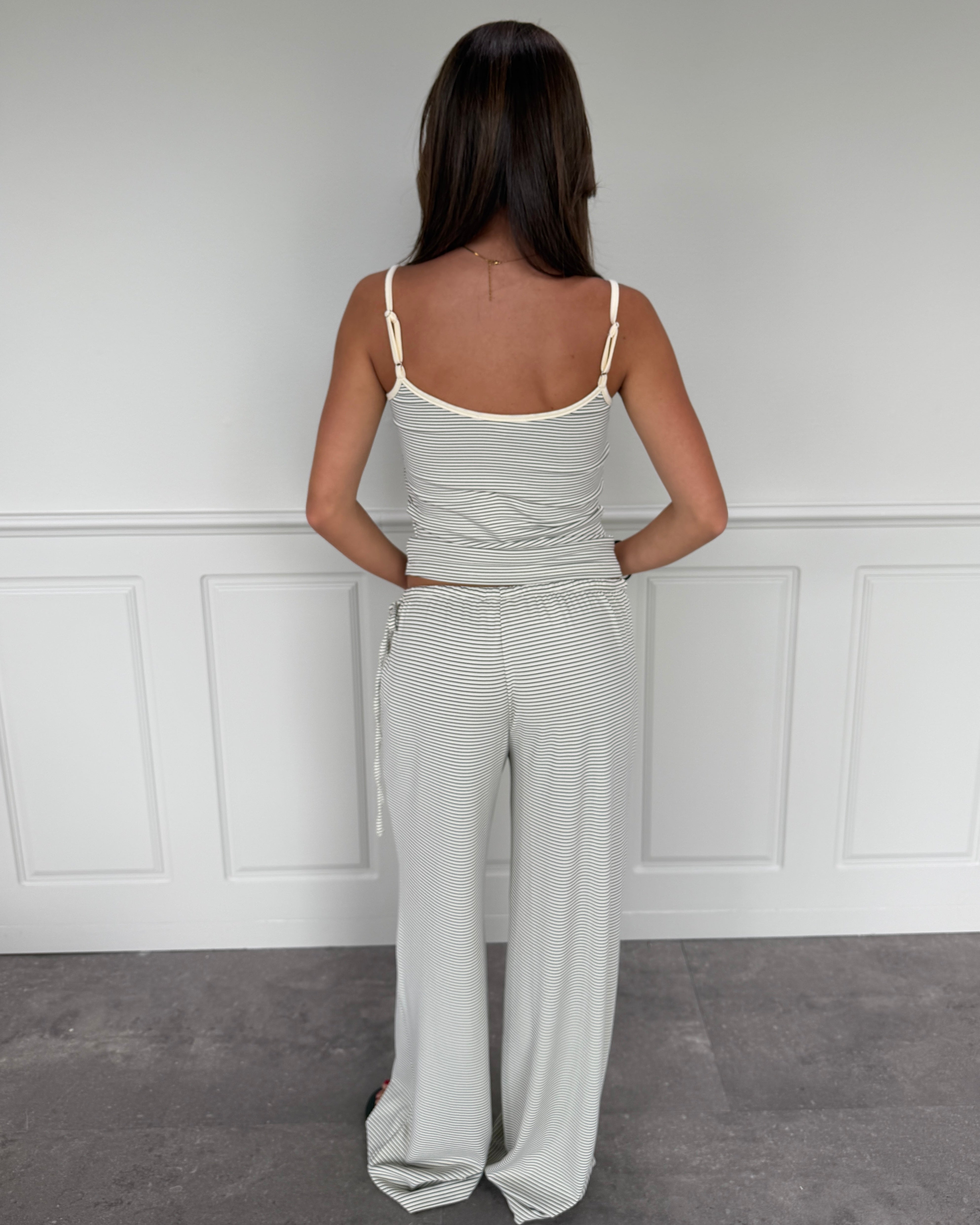 IRIS STRIPE PANTS - OFFWHITE/BLACK - Dinvintageshop
