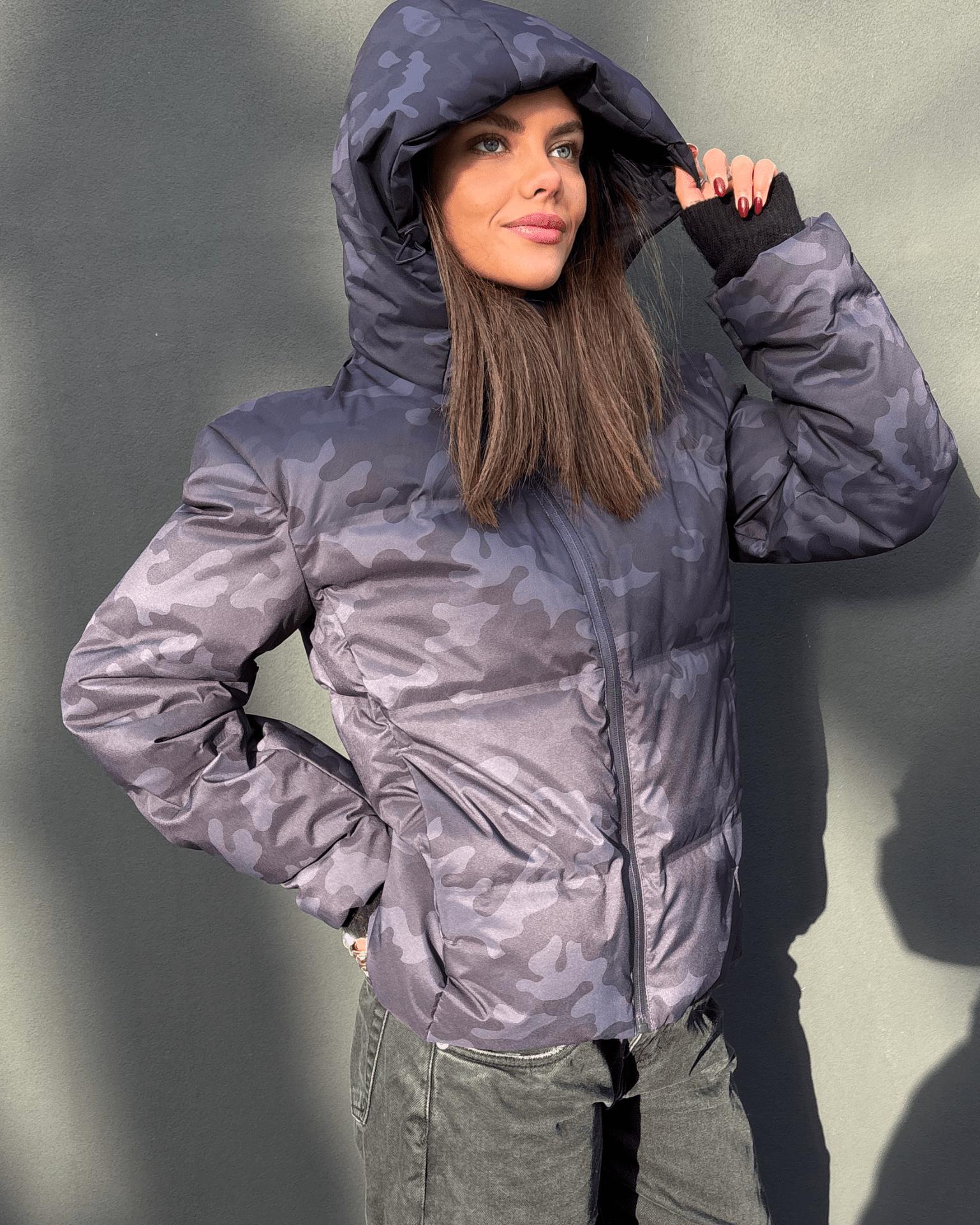 ISA DOWN JACKET - BLACK CAMO