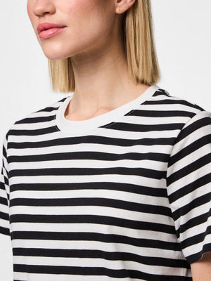 RIA STRIPE TEE - BLACK/BRIGHT WHITE