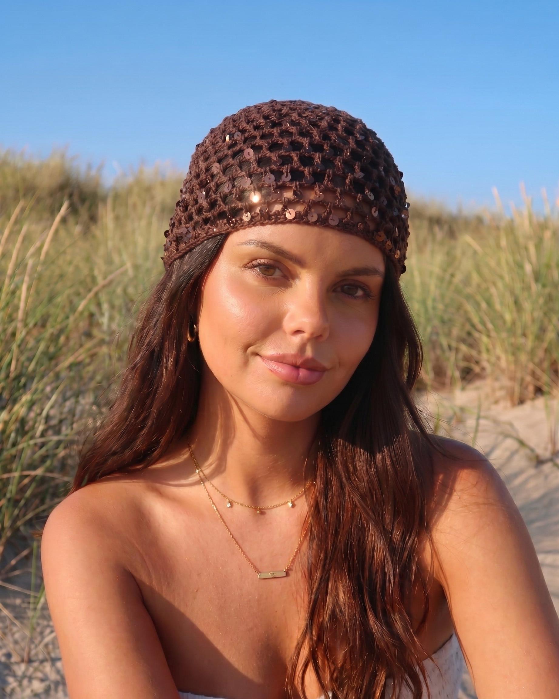 JANNY CROCHET HAT - HOT FUDGE - Dinvintageshop