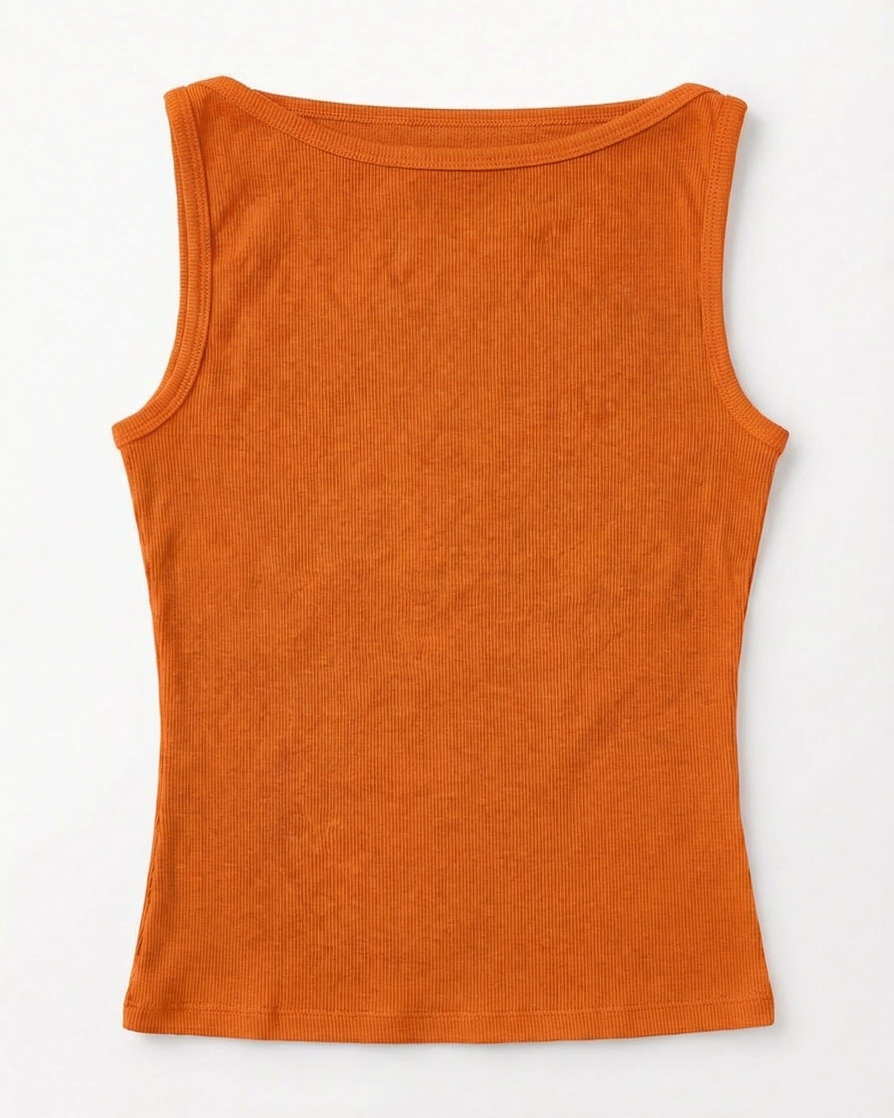 JOHANNE BOATNECK TOP - ORANGE - Dinvintageshop