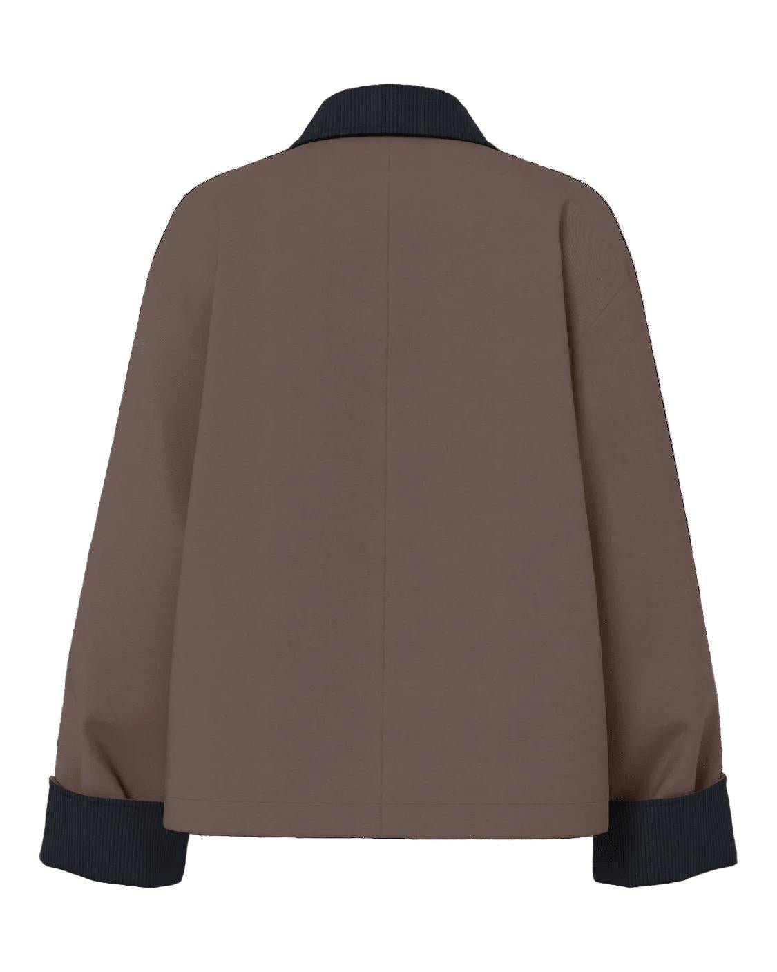 JORMA SHORT JACKET - COFFEE/BLACK