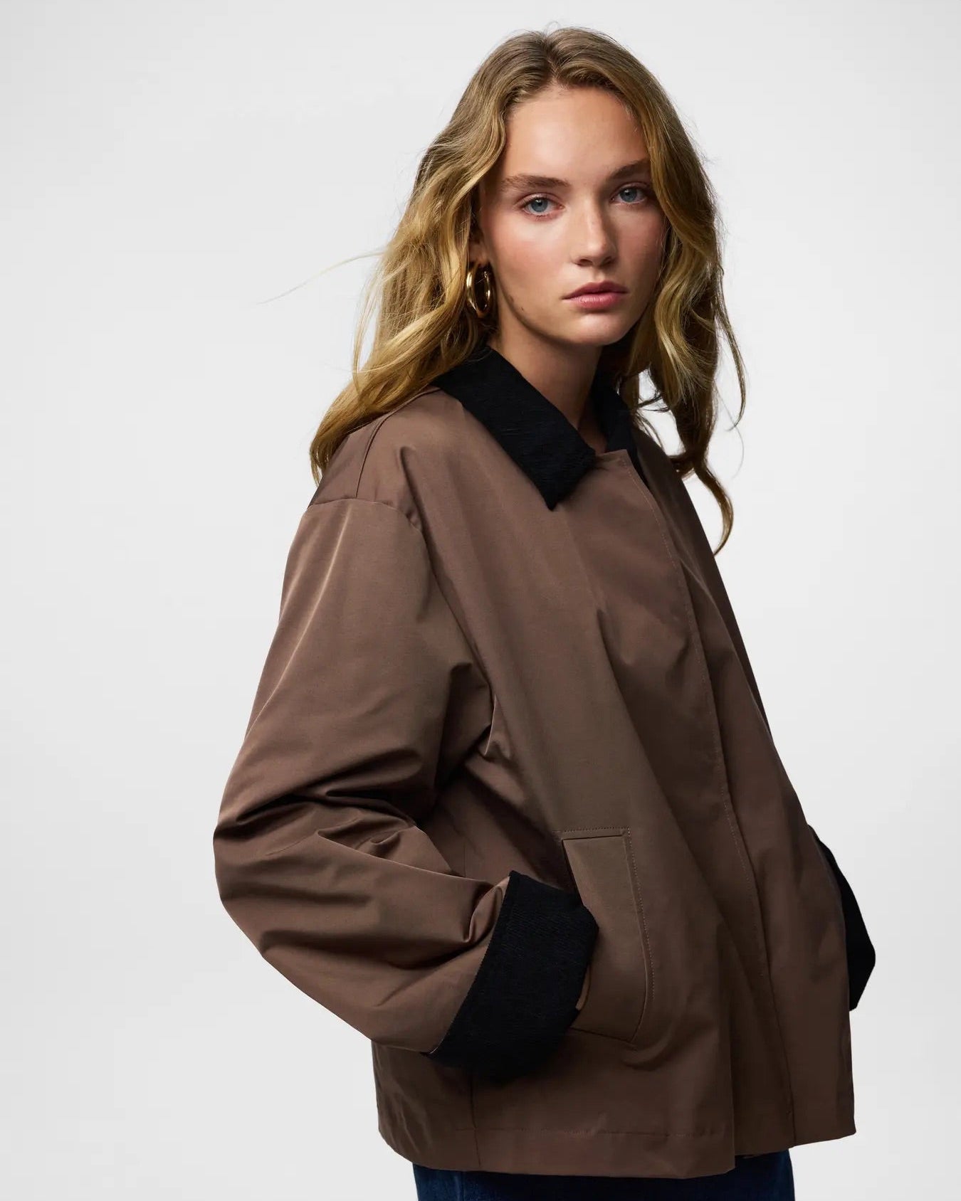 JORMA SHORT JACKET - COFFEE/BLACK - Dinvintageshop