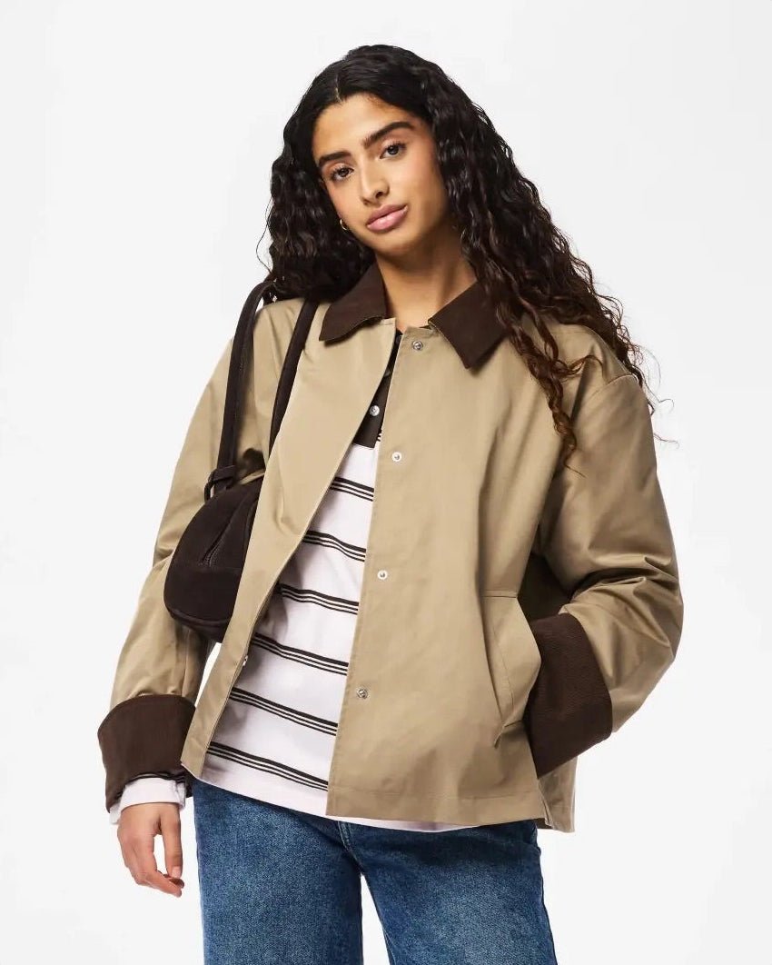 JORMA SHORT JACKET - GREIGE/HOT FUDGE - Dinvintageshop