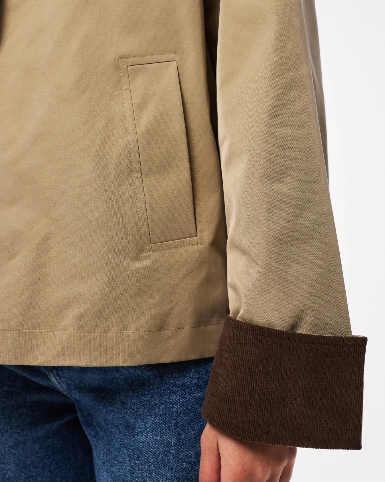 JORMA SHORT JACKET - GREIGE/HOT FUDGE - Dinvintageshop