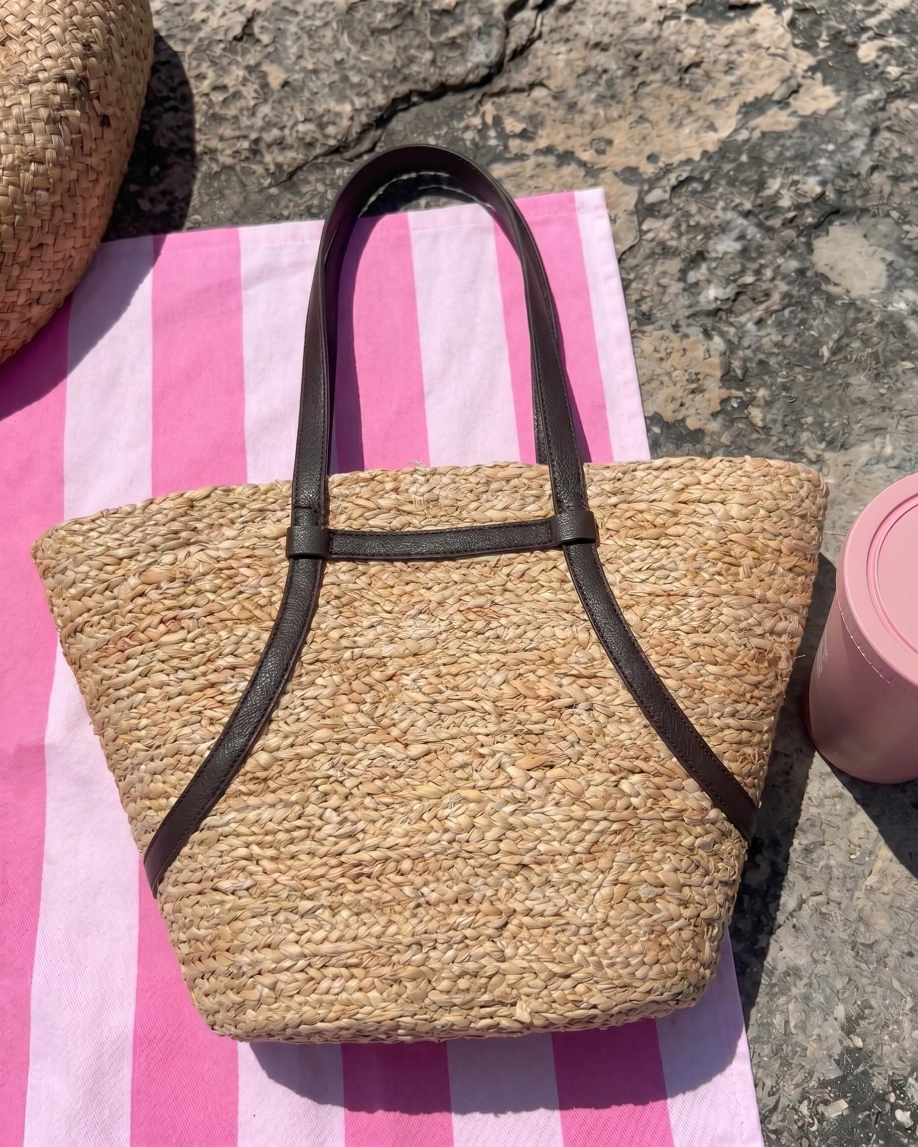 KENNA JUTE SHOPPER - NATURE/BLACK - Dinvintageshop