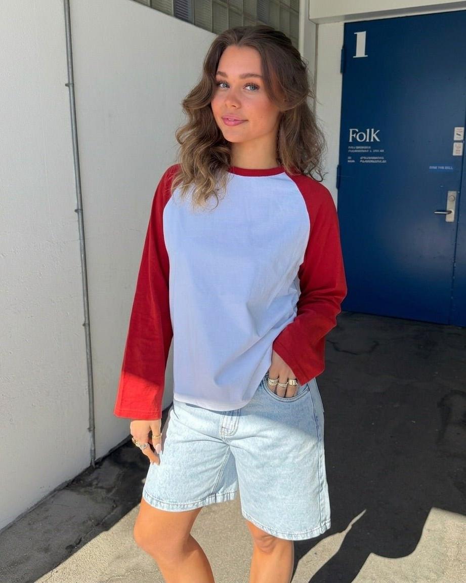 KLARA TEE - WHITE/RED - Dinvintageshop