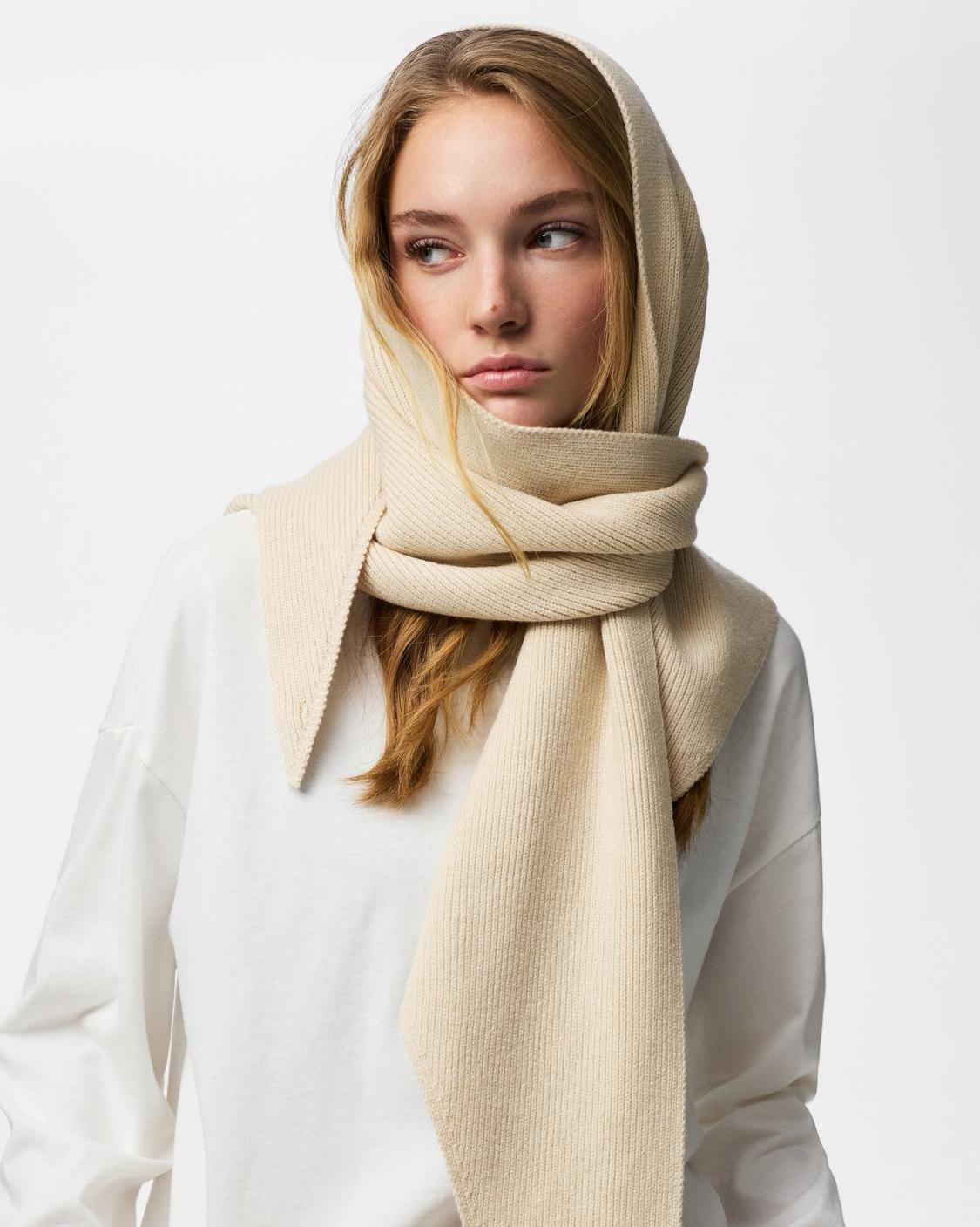 KOMMA BIG SCARF - WHITECAP GRAY - Dinvintageshop