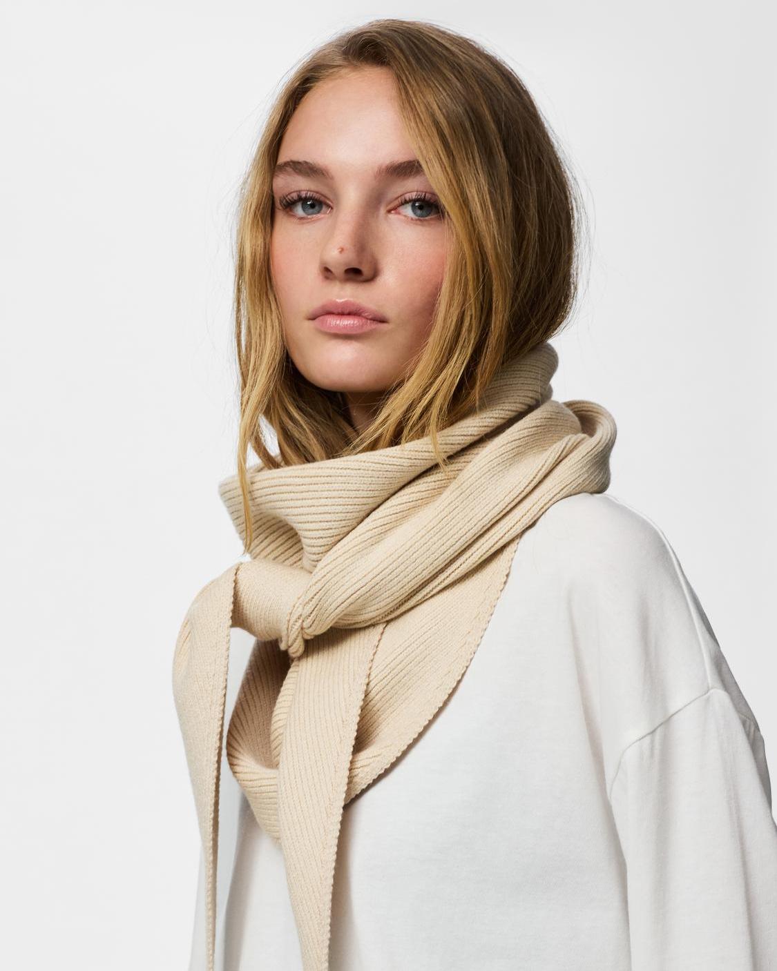 KOMMA BIG SCARF - WHITECAP GRAY - Dinvintageshop