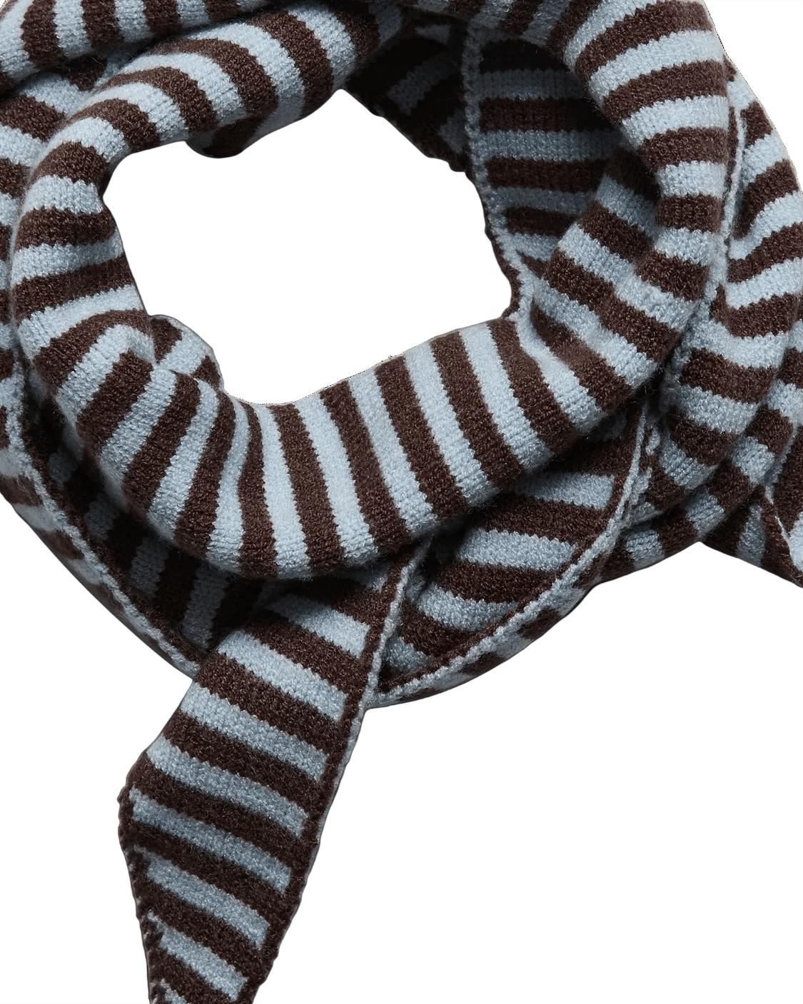 KOMMA TRIANGLE SCARF - CASHMERE BLUE / HOT FUDGE