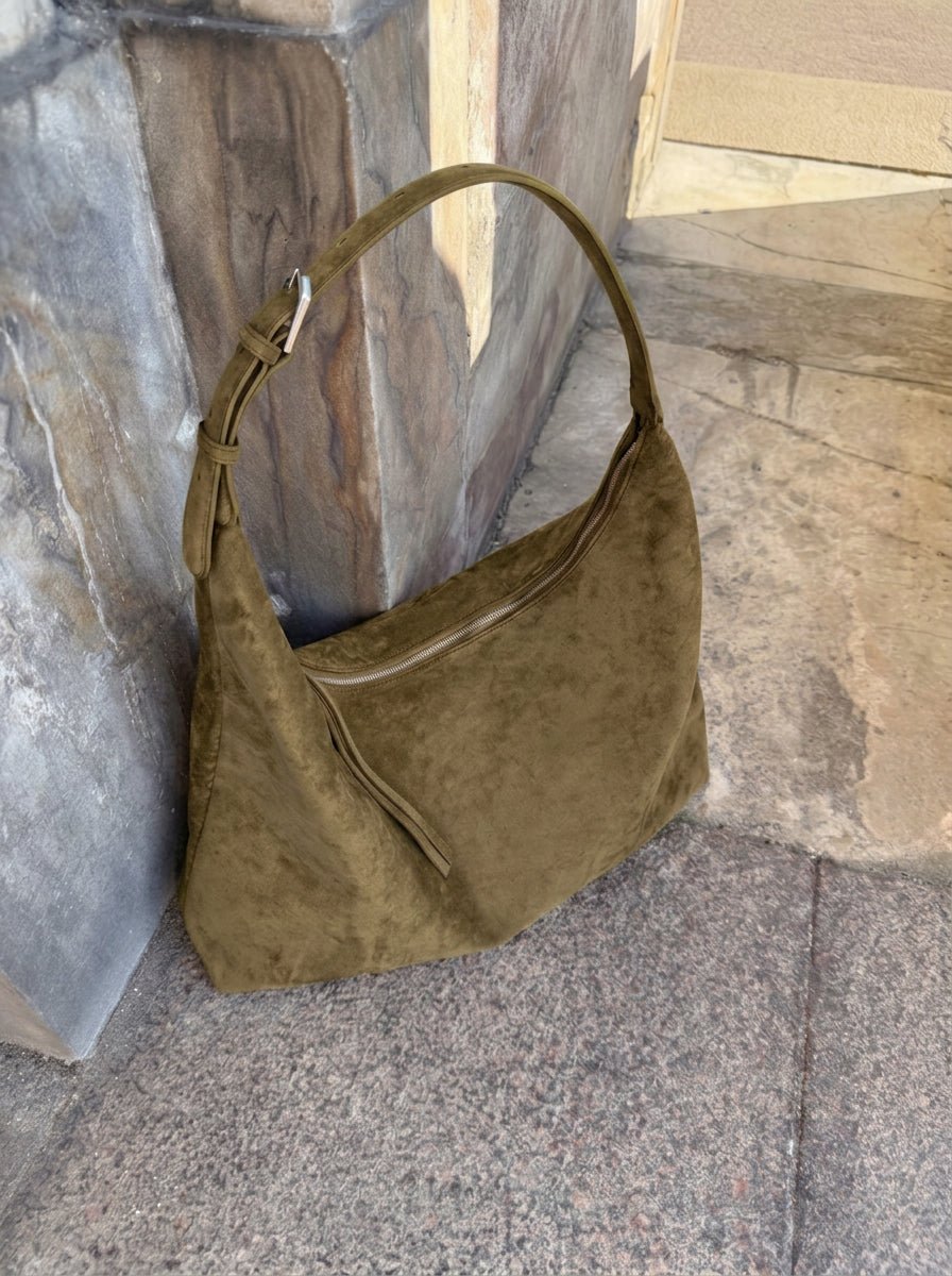 LEAH SUEDE BAG - GREEN - Dinvintageshop