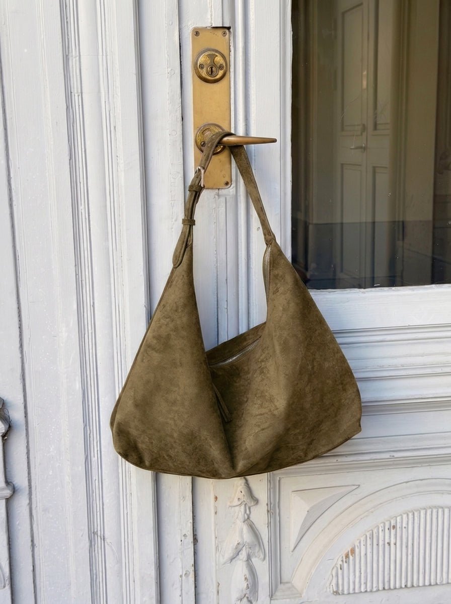 LEAH SUEDE BAG - GREEN - Dinvintageshop